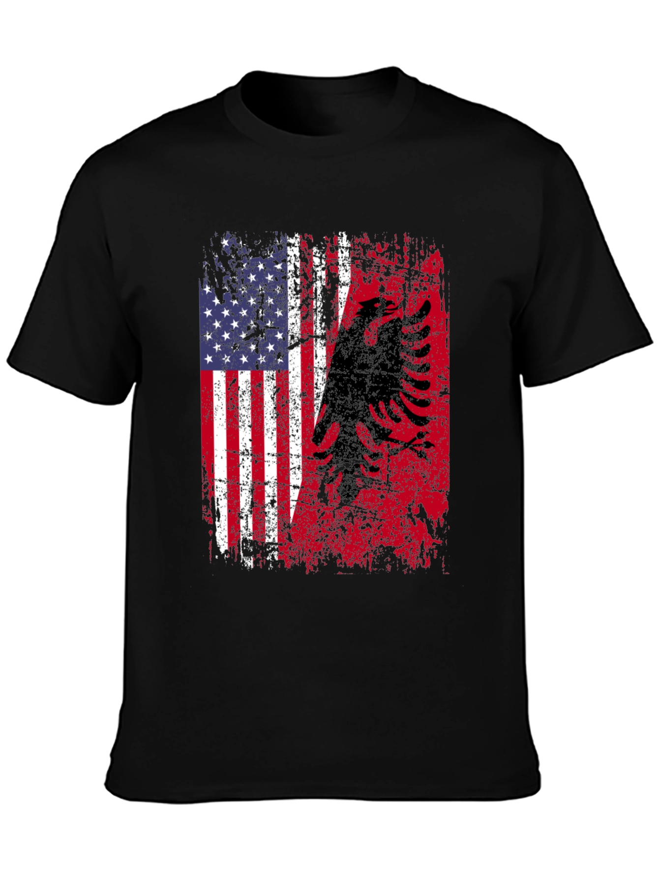 USA Albanian Flag Graphic T-Shirt