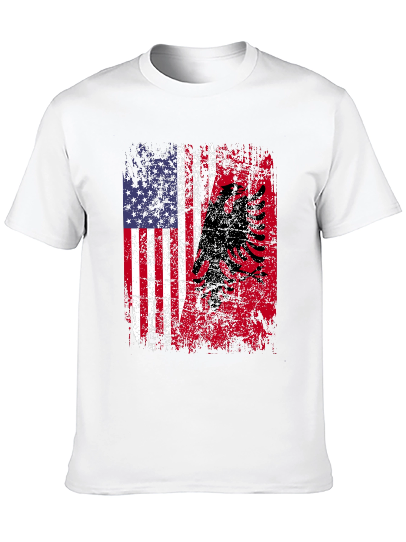USA Albanian Flag Graphic T-Shirt