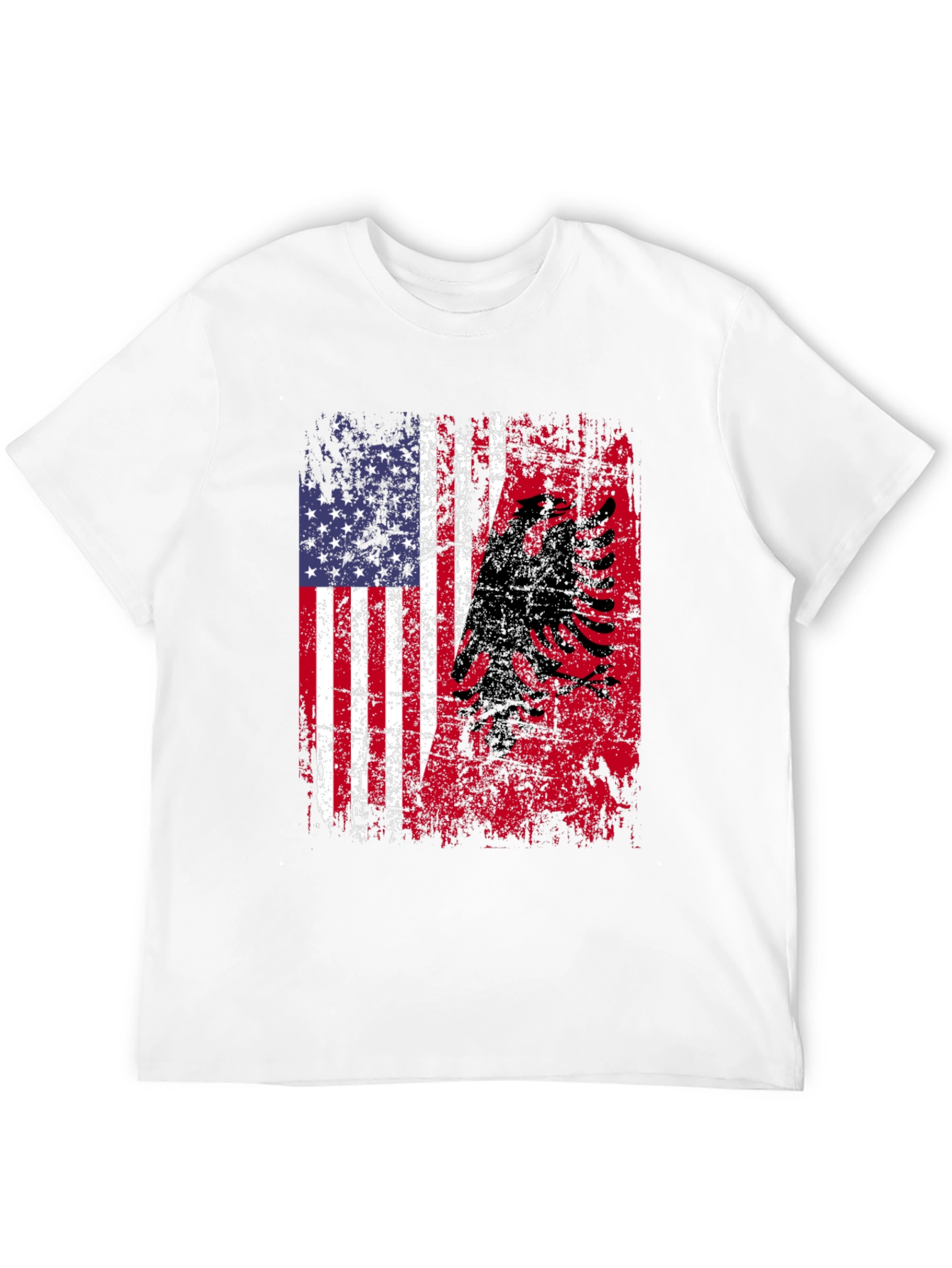 USA Albanian Flag Graphic T-Shirt