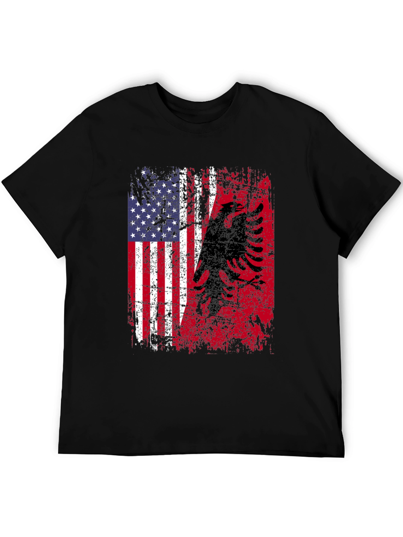 USA Albanian Flag Graphic T-Shirt
