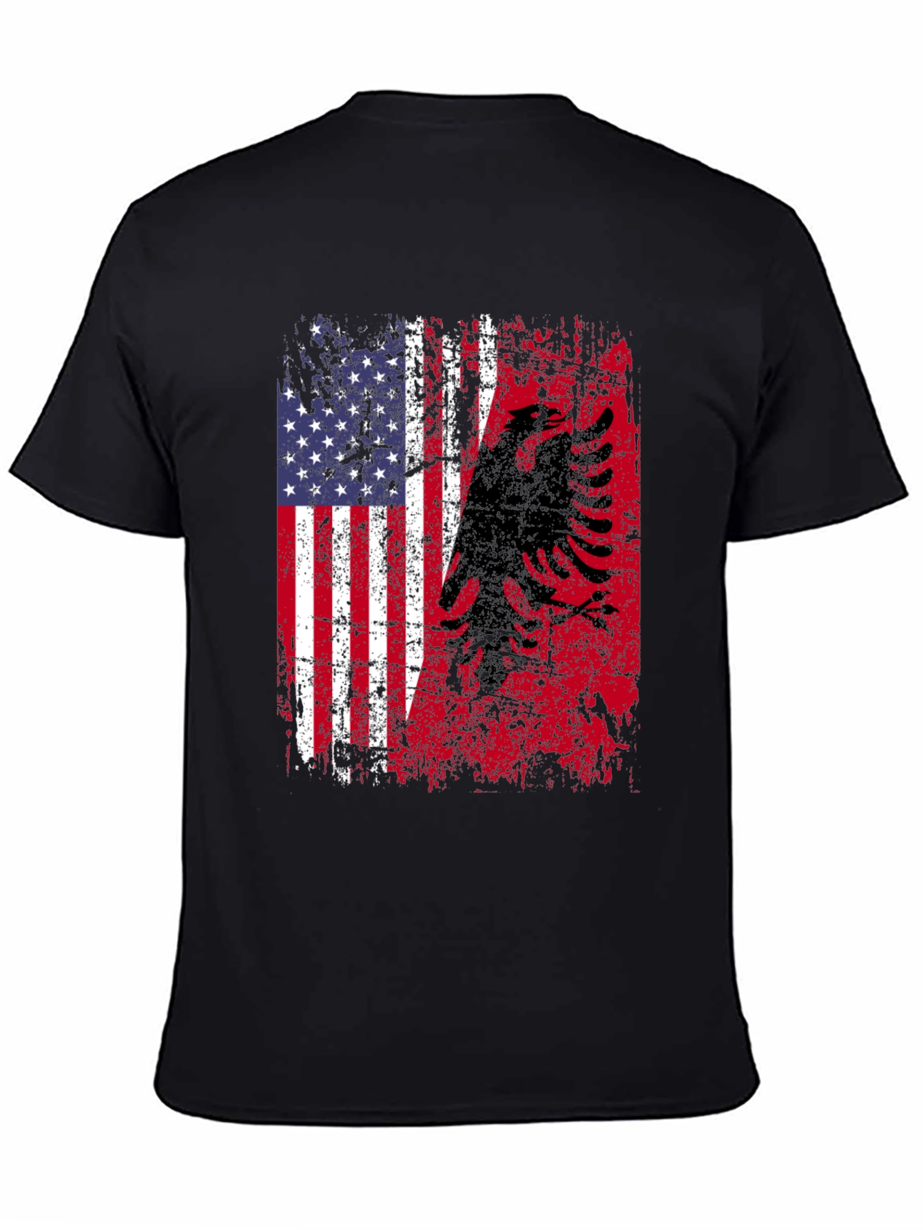 USA Albanian Flag Graphic T-Shirt
