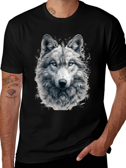 Wolf Graphic Tee - Black Cotton Blend