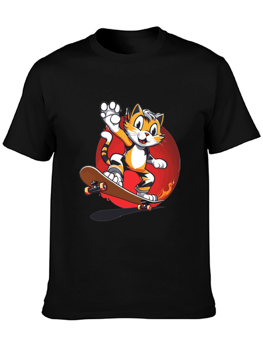 Cool Cat Skateboard Graphic Tee