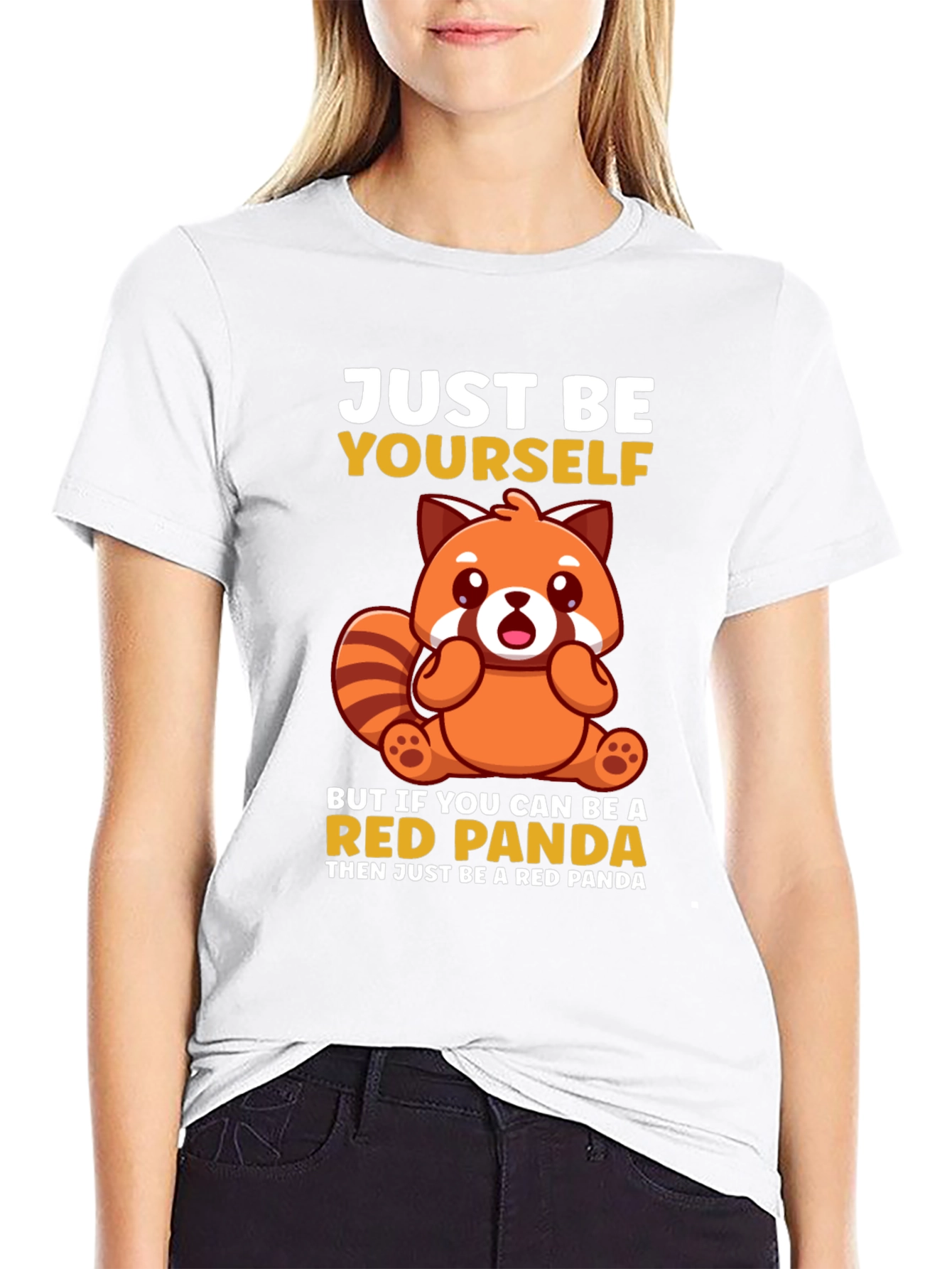 Red Panda Graphic T-Shirt - Just Be Yourself