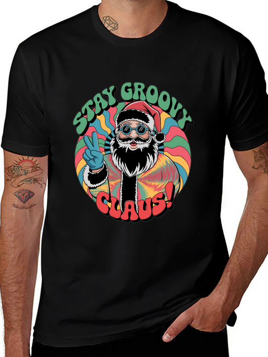 Stay Groovy Claus Black T-Shirt