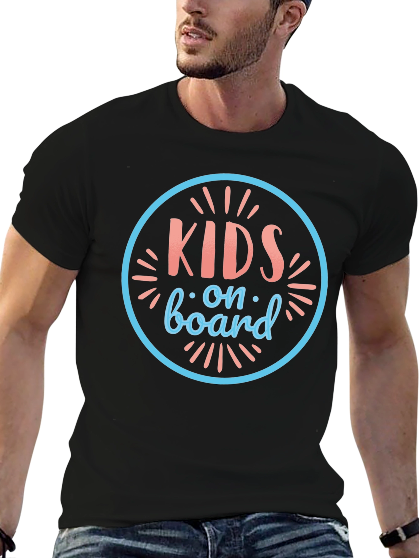 Kids On Board Graphic Tee - Soft Cotton Black