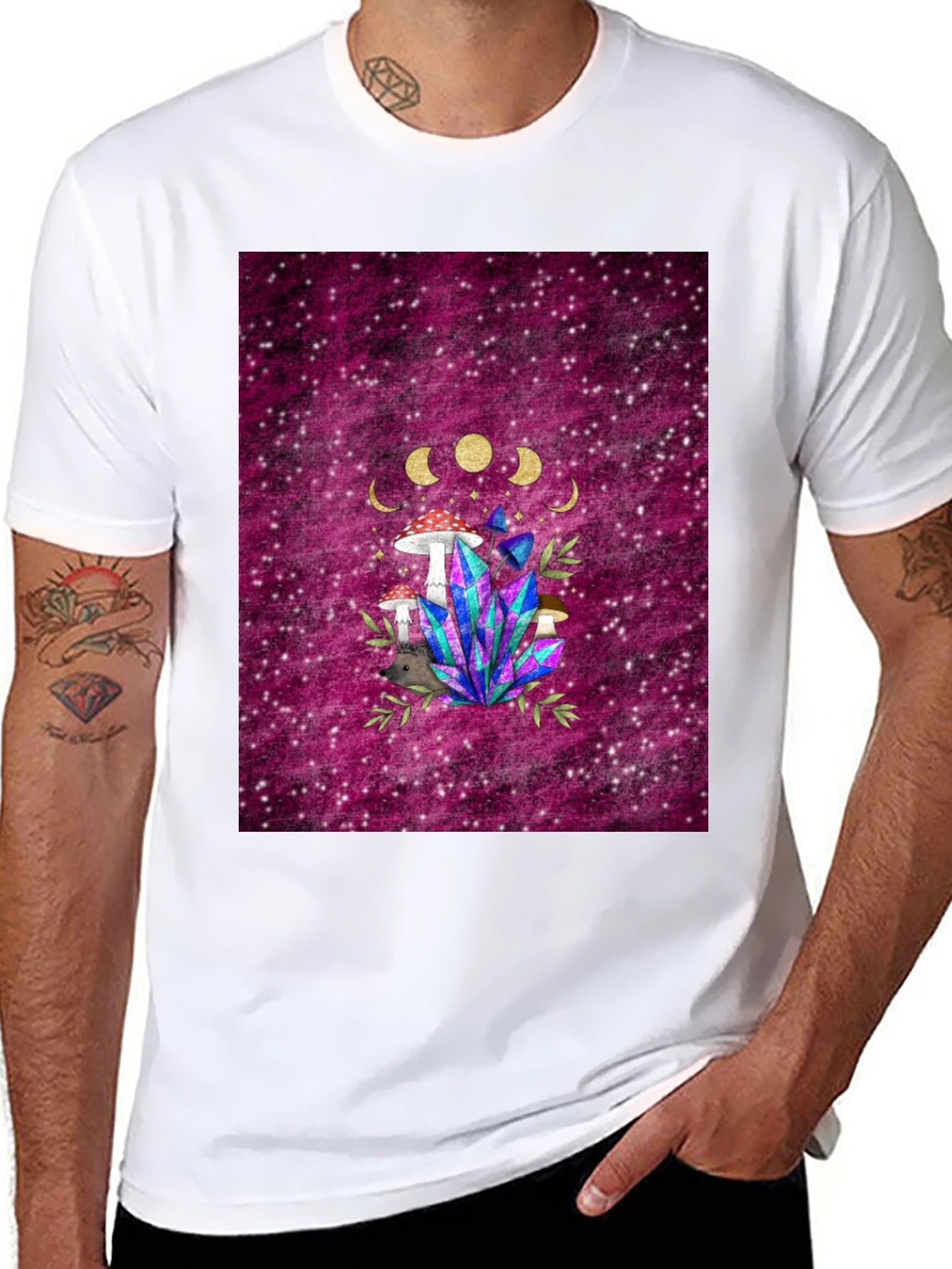 Mystic Mushroom & Crystal Graphic Tee
