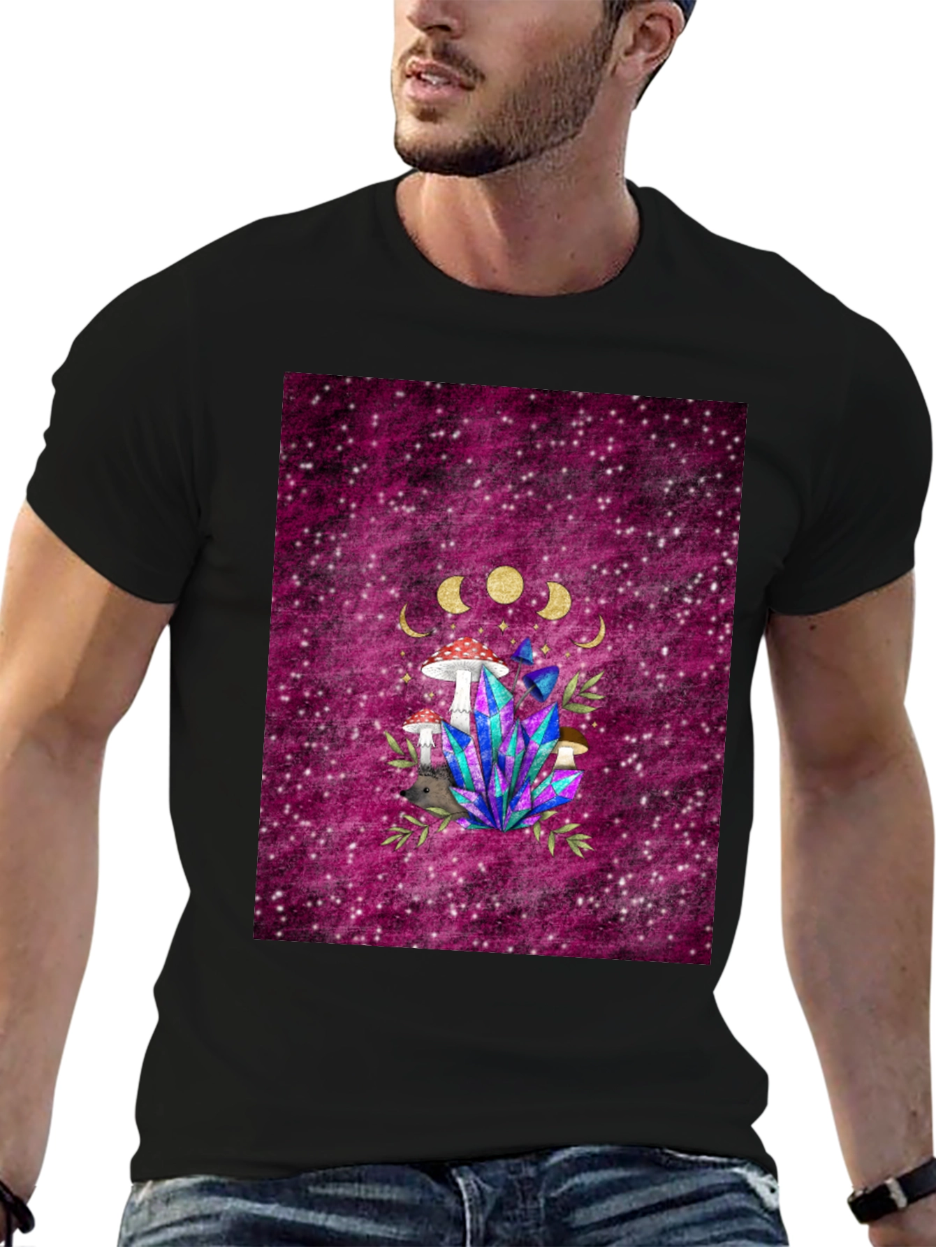 Mystic Mushroom & Crystal Graphic Tee
