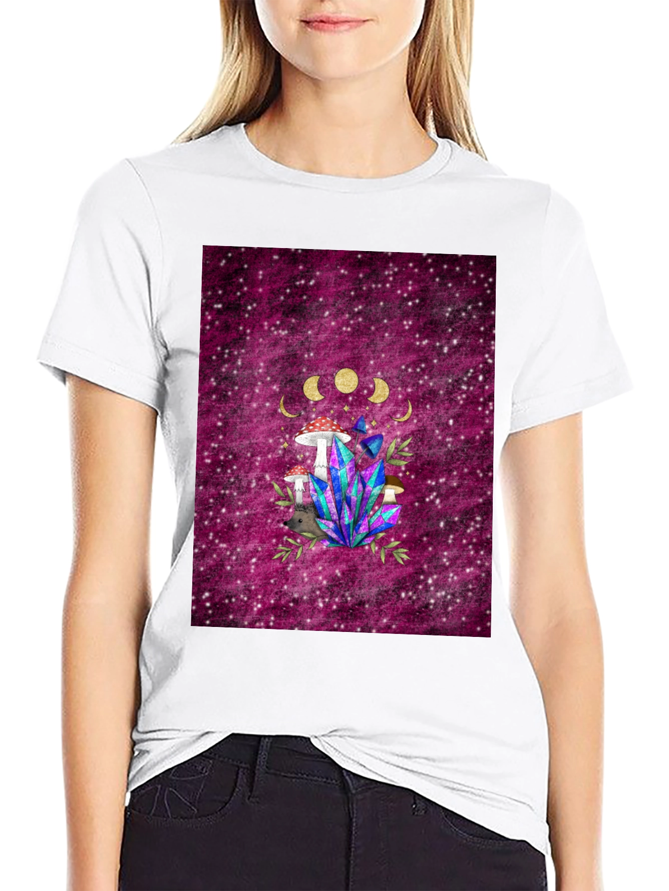 Mystic Mushroom & Crystal Graphic Tee