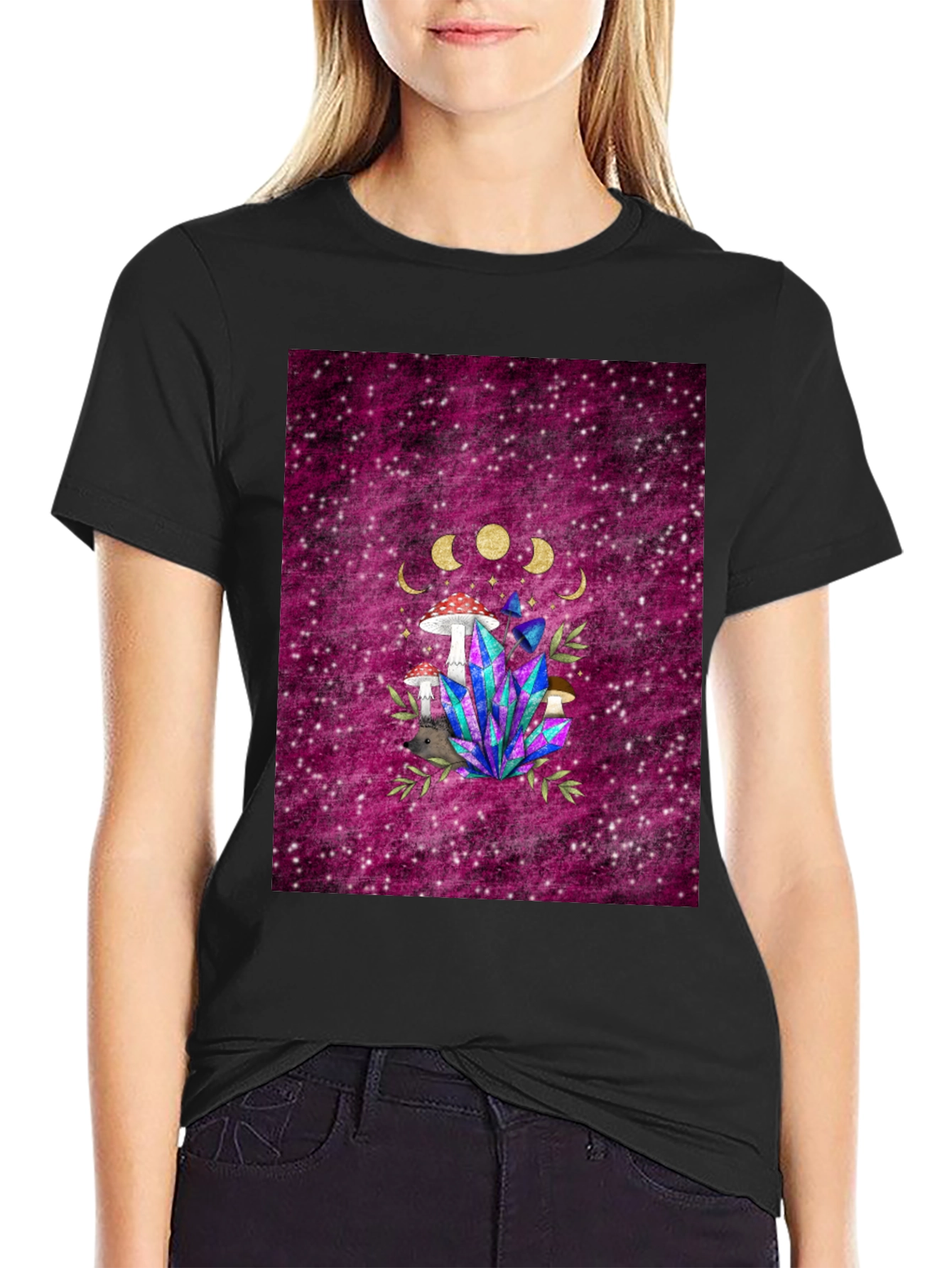 Mystic Mushroom & Crystal Graphic Tee