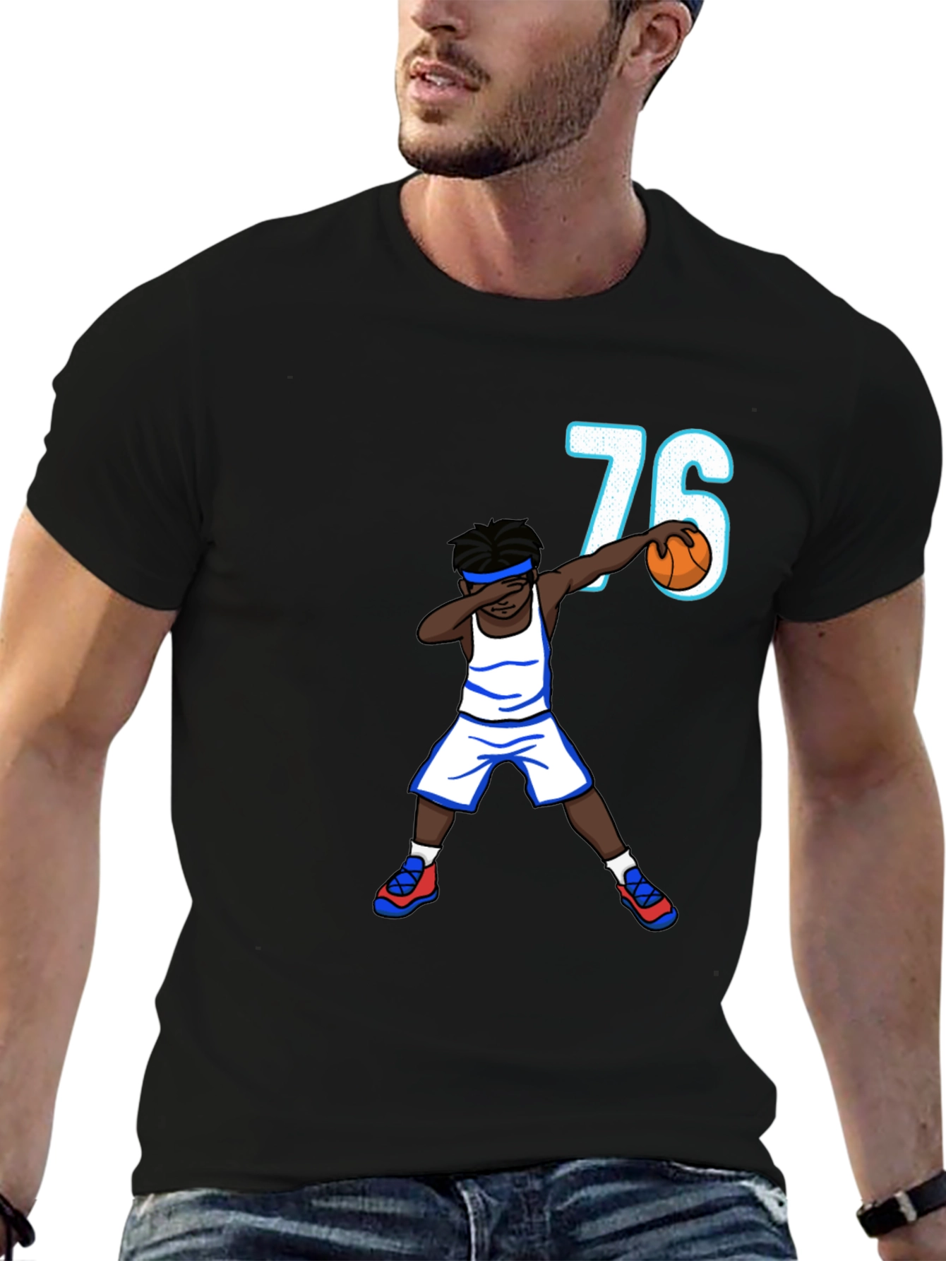 Basketball Player Dabbing Number 76 T-Shirt