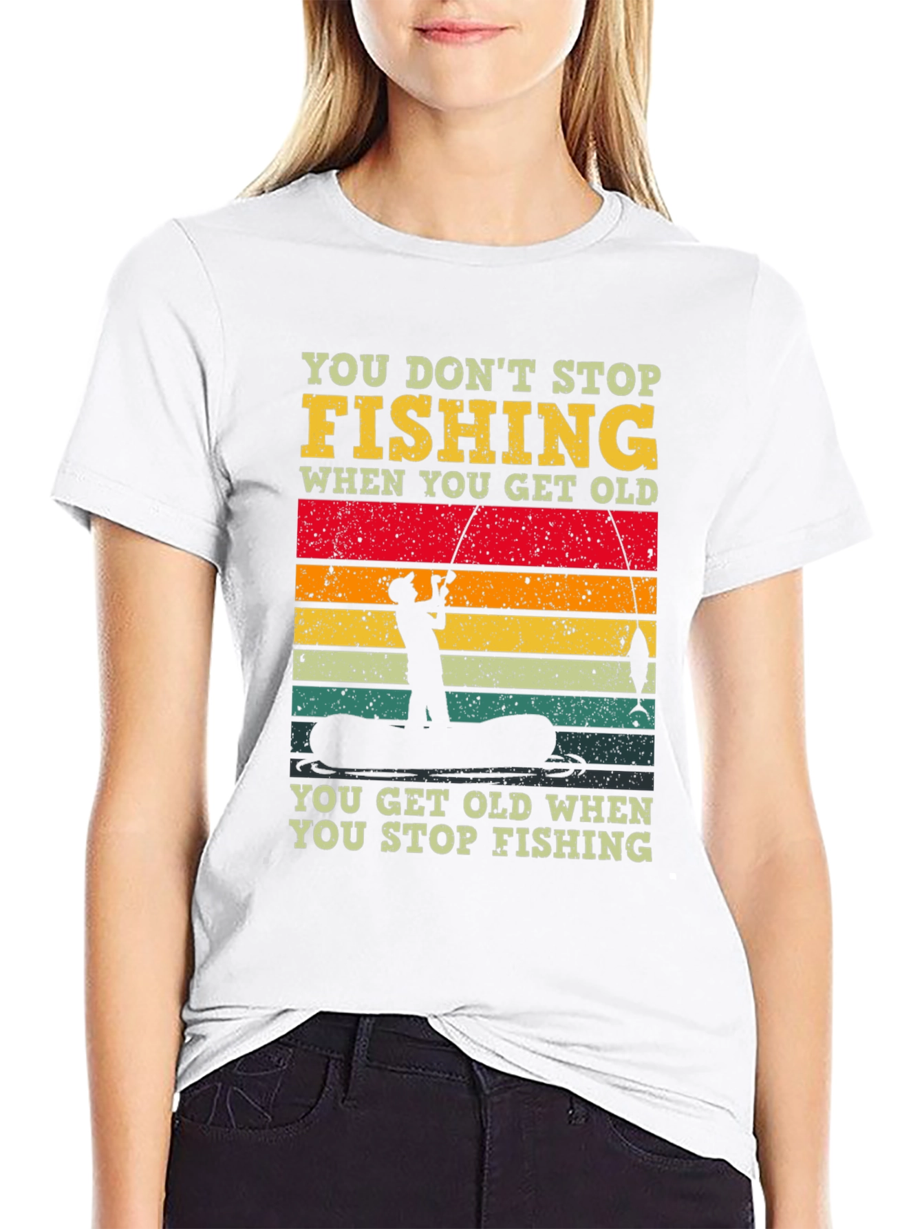 Fishing T-Shirt - You Dont Stop Fishing Graphic Tee