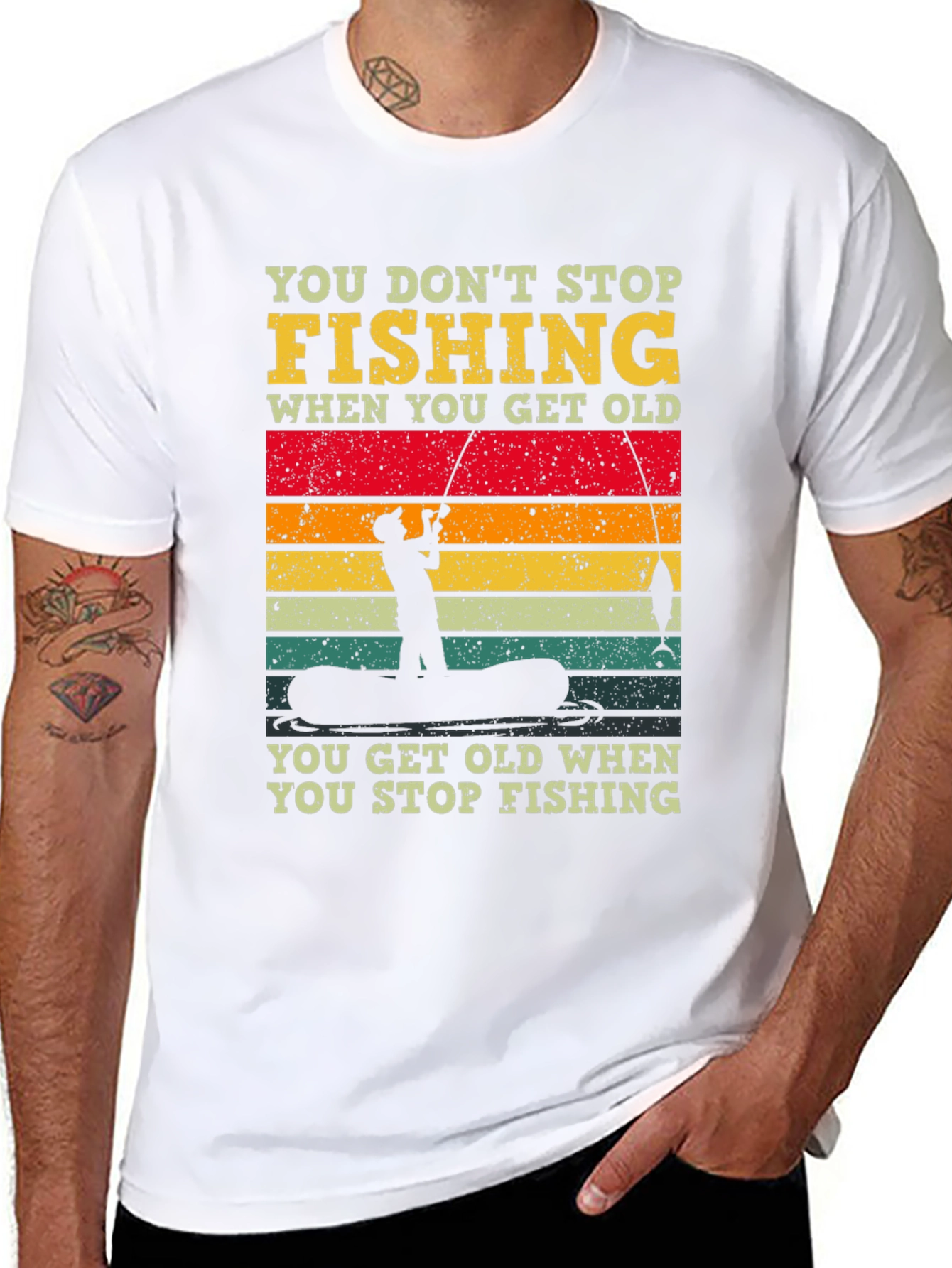 Fishing T-Shirt - You Dont Stop Fishing Graphic Tee