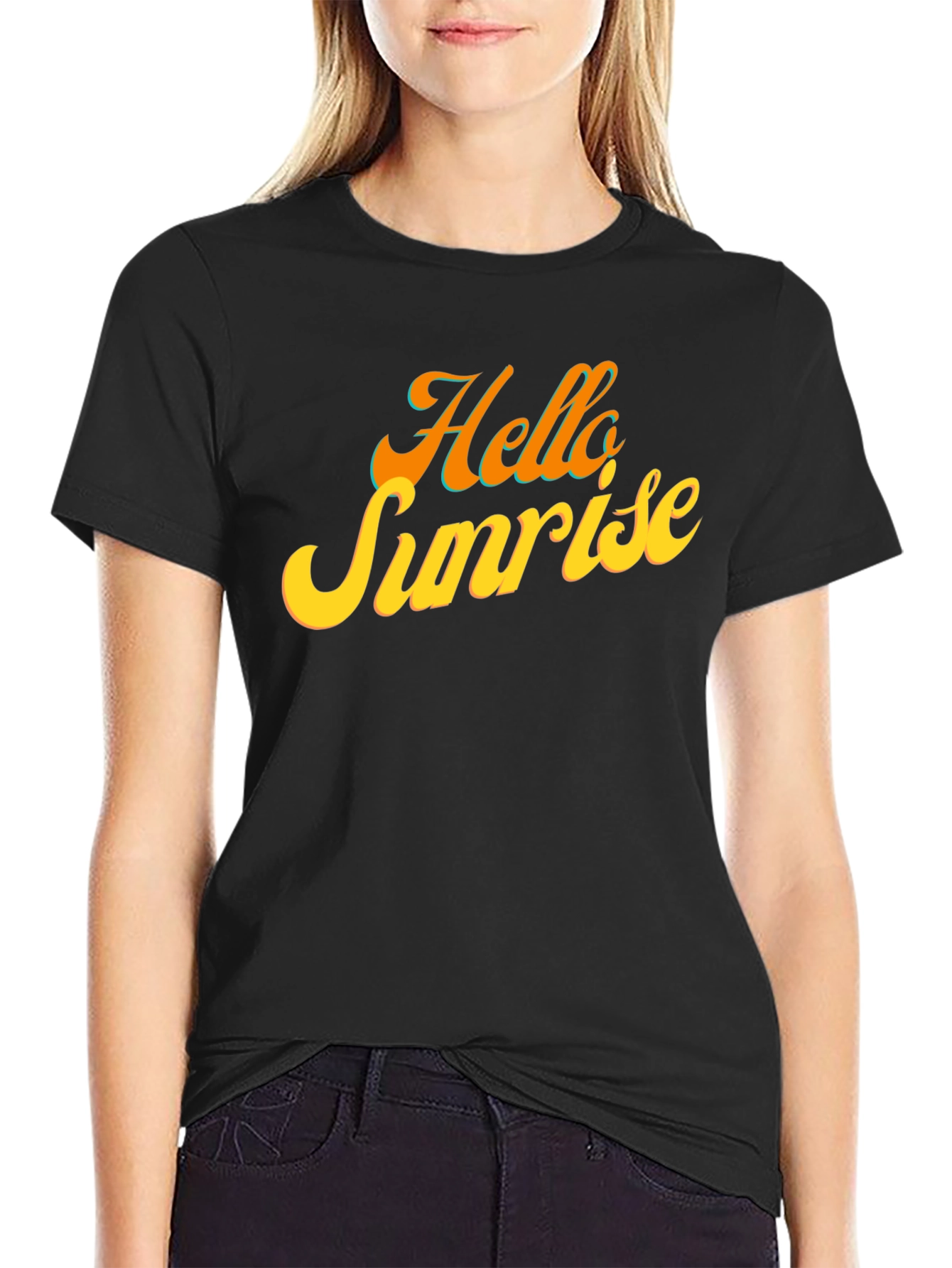 Hello Sunrise Black T-Shirt