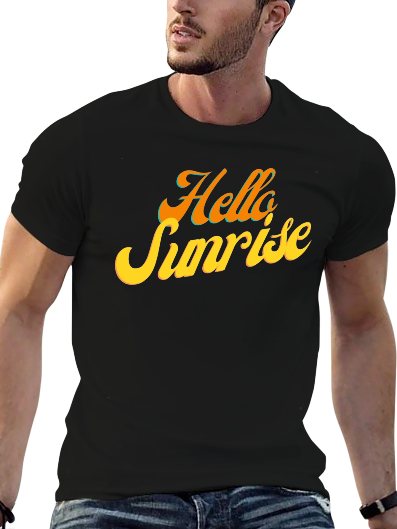 Hello Sunrise Black T-Shirt