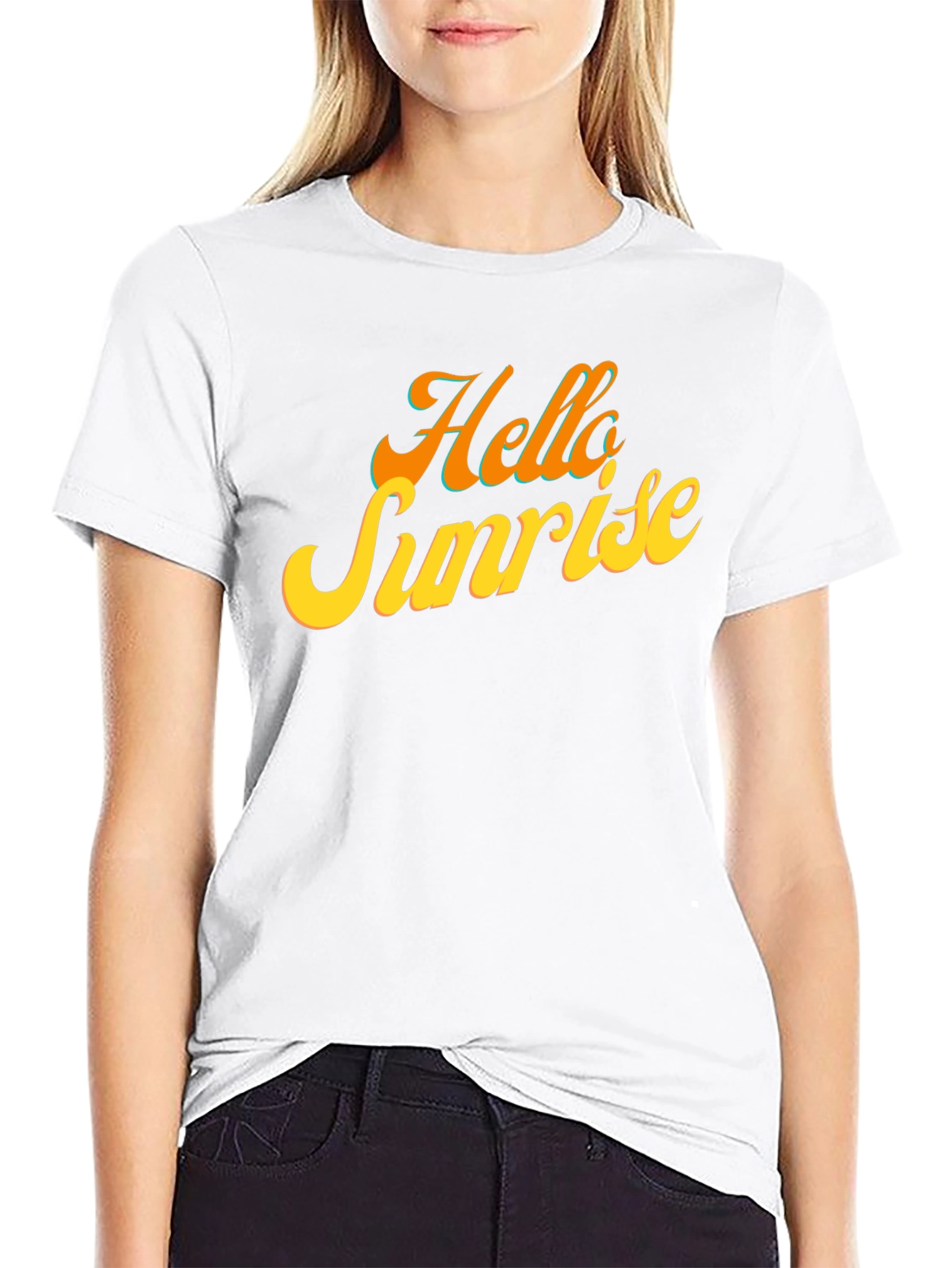 Hello Sunrise Black T-Shirt