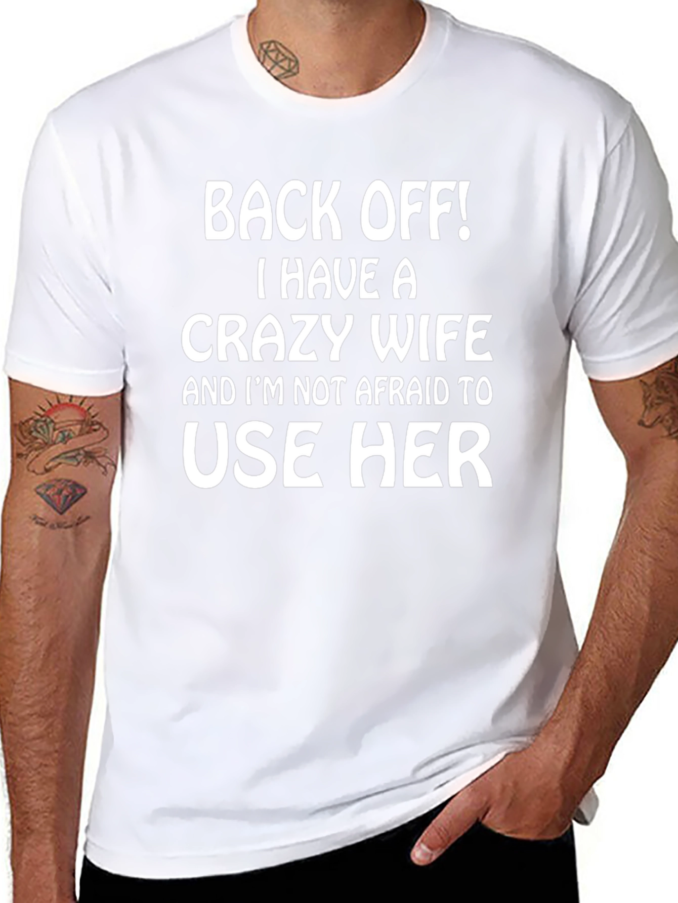 Back Off! Crazy Wife Mens Black T-Shirt