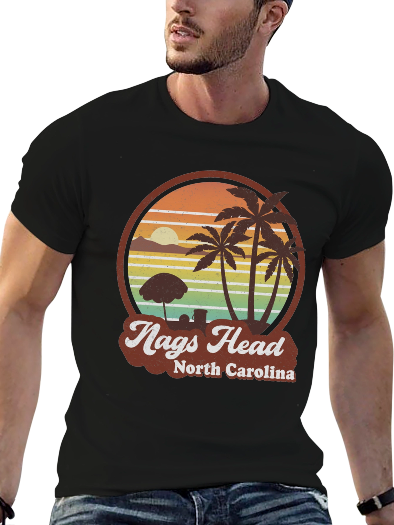 Nags Head North Carolina Retro Beach T-Shirt