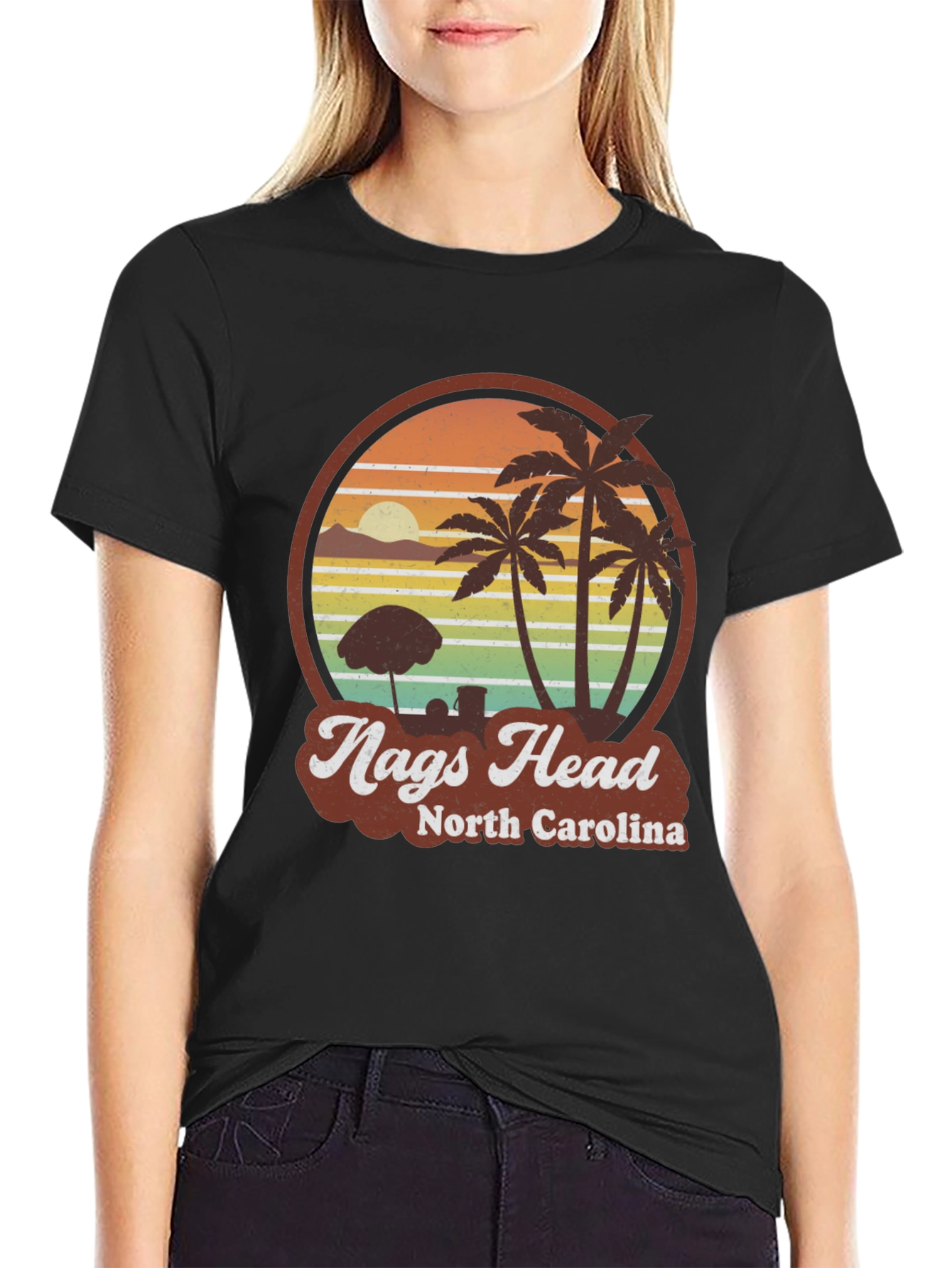 Nags Head North Carolina Retro Beach T-Shirt