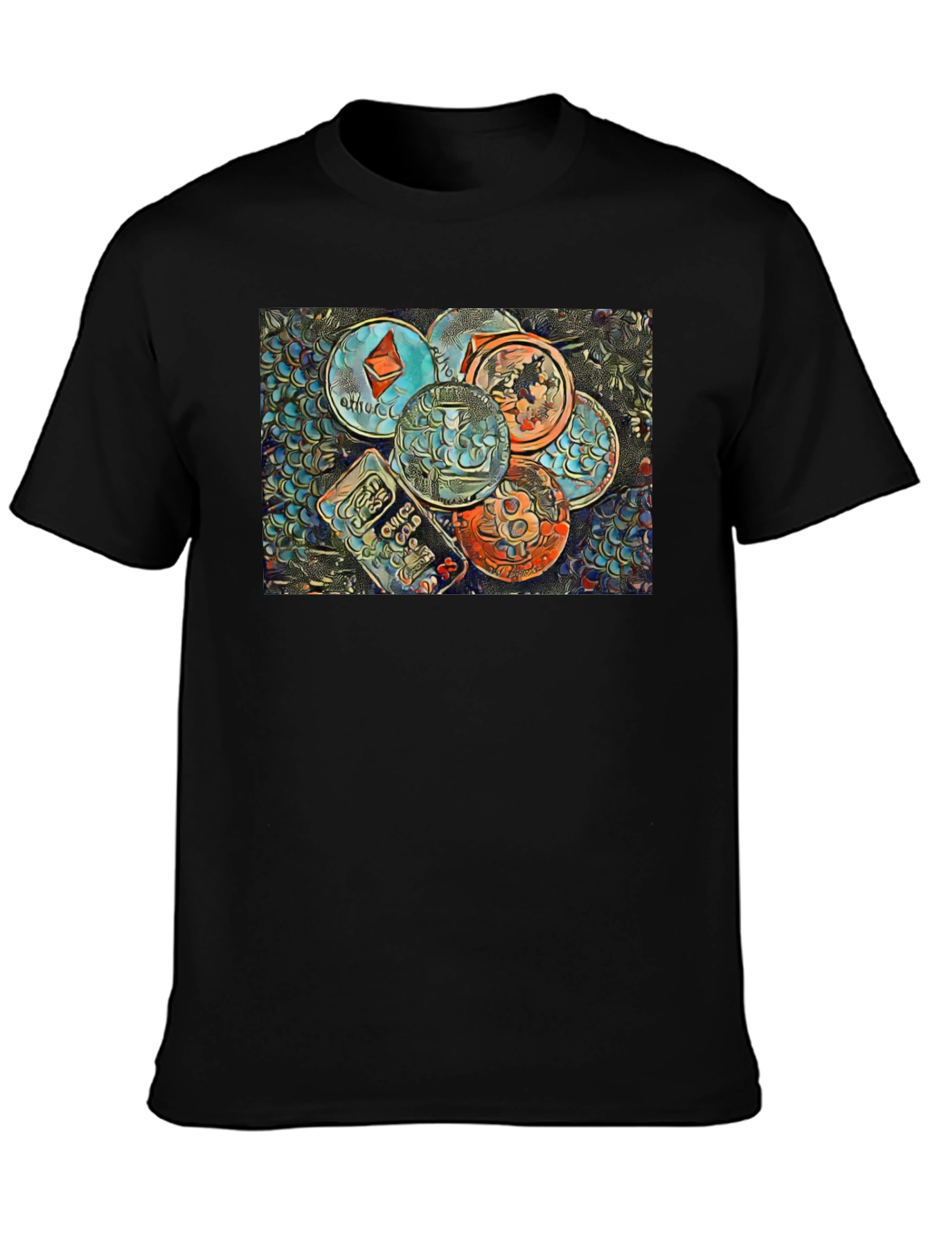Cryptocurrency T-Shirt - Bitcoin Ethereum Design
