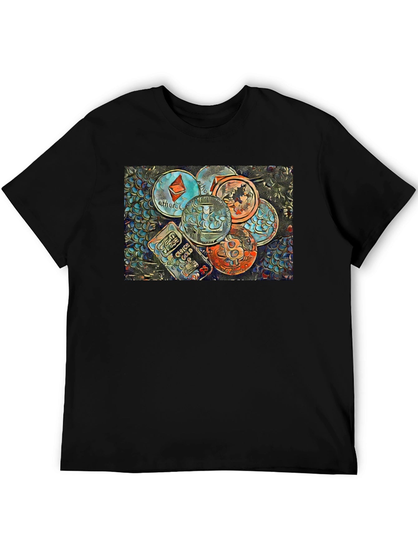 Cryptocurrency T-Shirt - Bitcoin Ethereum Design