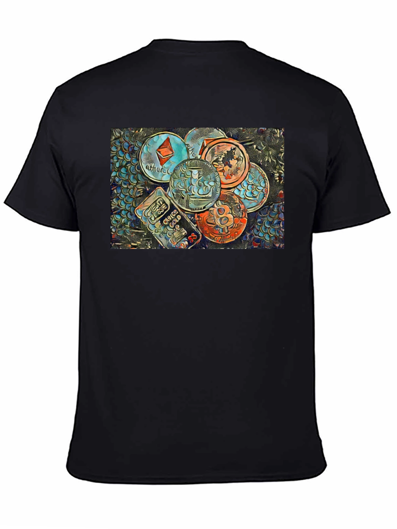 Cryptocurrency T-Shirt - Bitcoin Ethereum Design