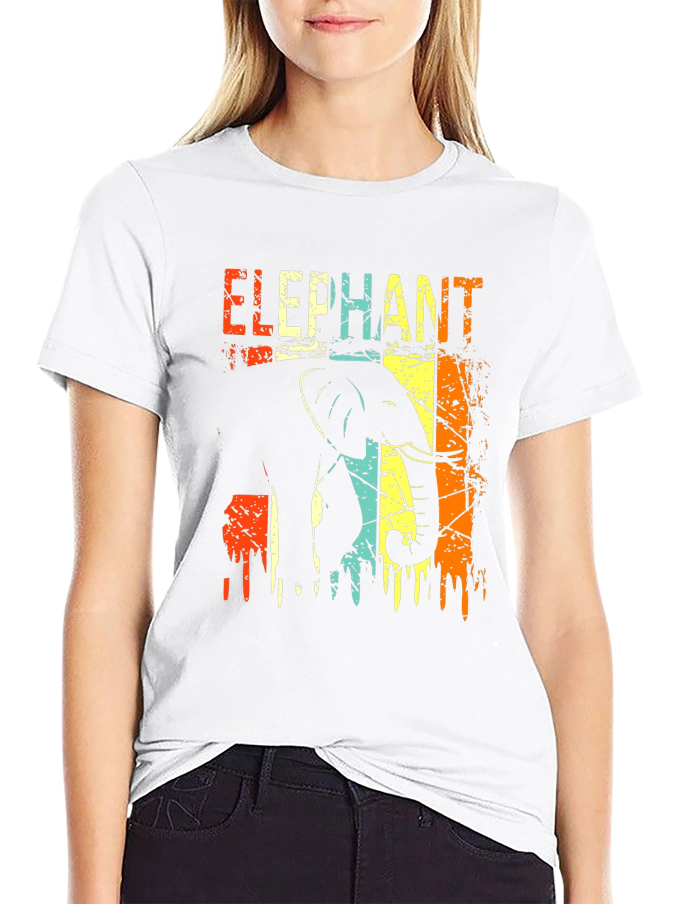 Retro Elephant Graphic T-Shirt