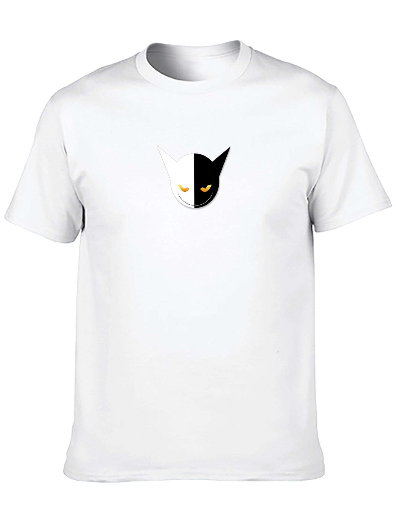 Yin Yang Cat Graphic Tee - Soft Cotton Blend