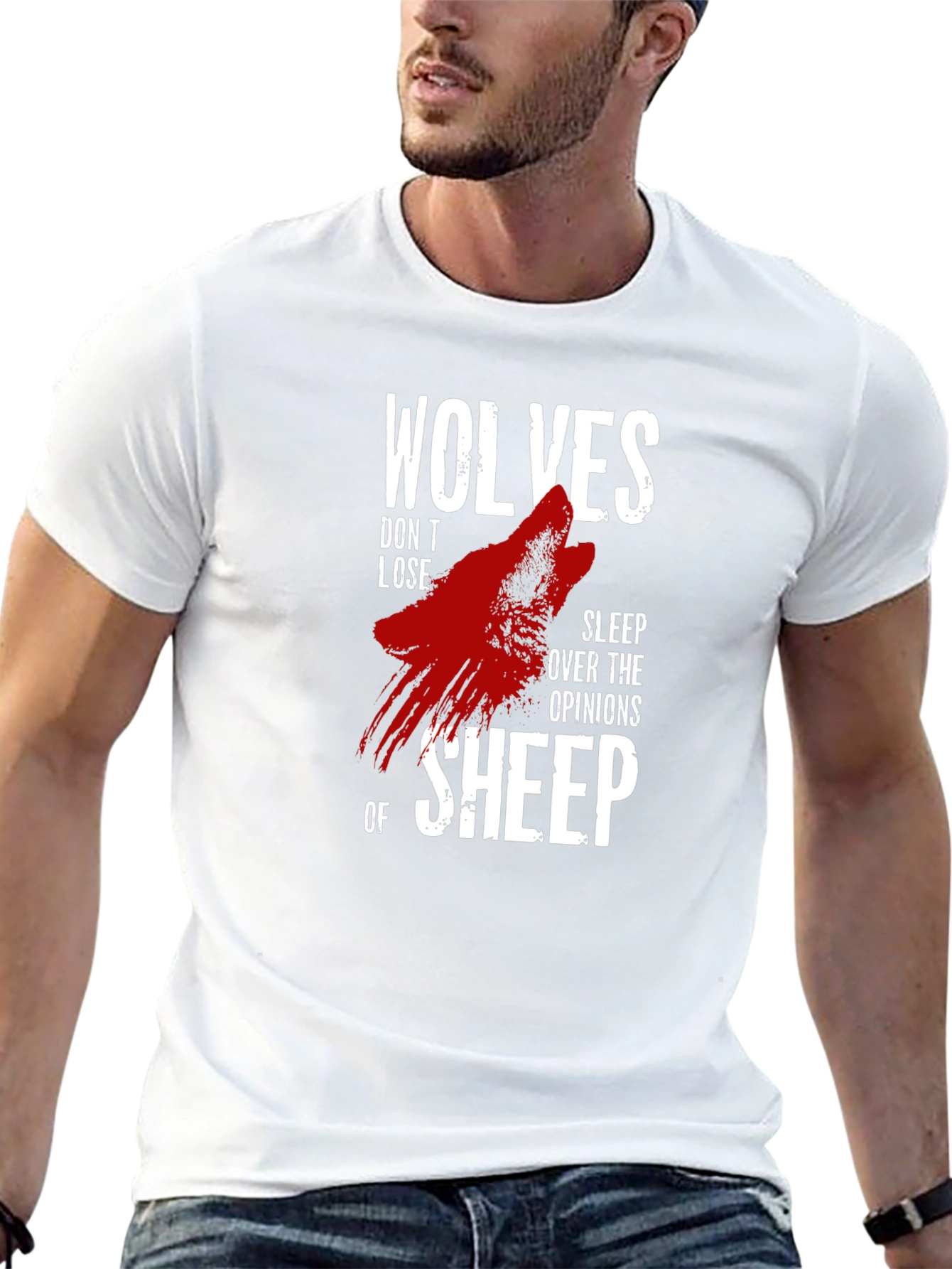 Wolves Dont Lose Sleep Graphic Print T-Shirt