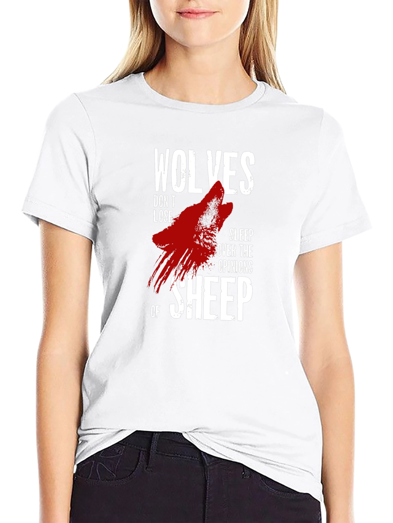 Wolves Dont Lose Sleep Graphic Print T-Shirt