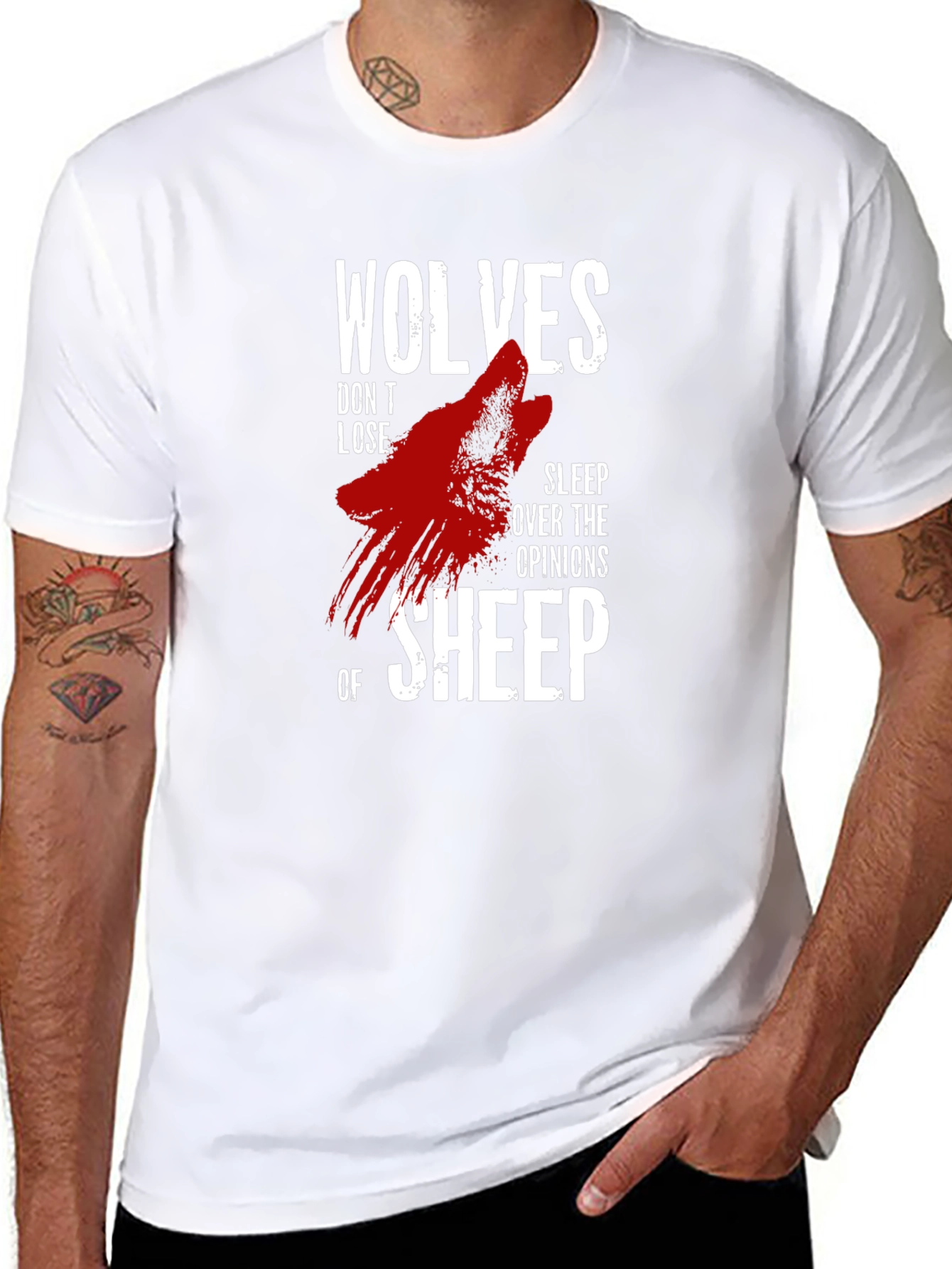 Wolves Dont Lose Sleep Graphic Print T-Shirt