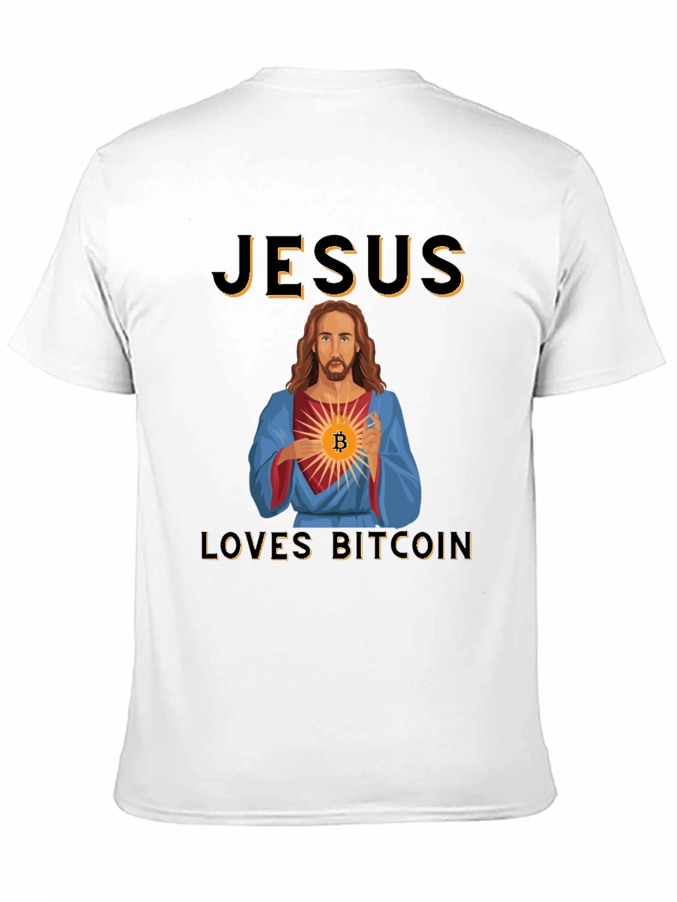 Jesus Loves Bitcoin Graphic T-Shirt Crypto Black