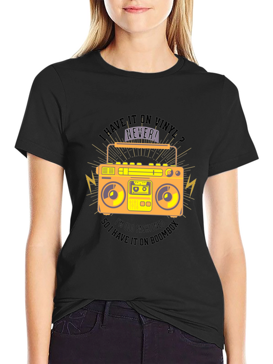 Retro Boombox T-Shirt - Vinyl Lovers Tee