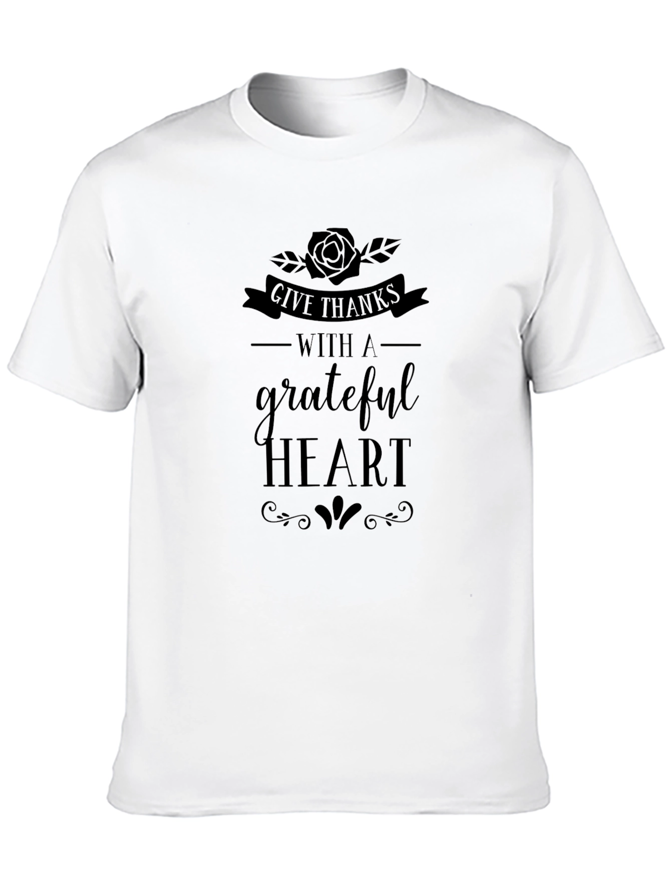 Give Thanks with a Grateful Heart Black T-Shirt