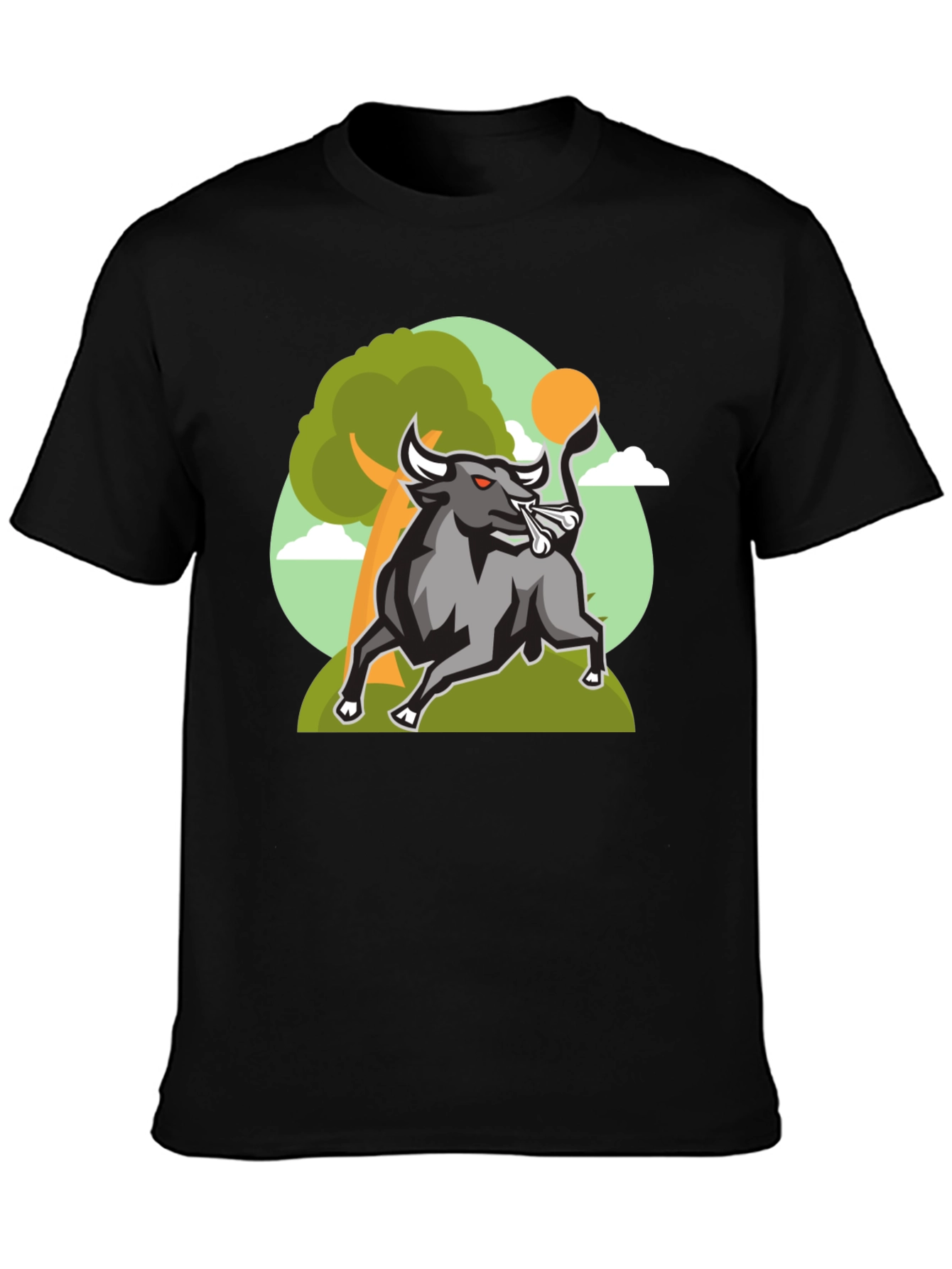 Raging Bull Graphic Tee - Cool Cartoon Design