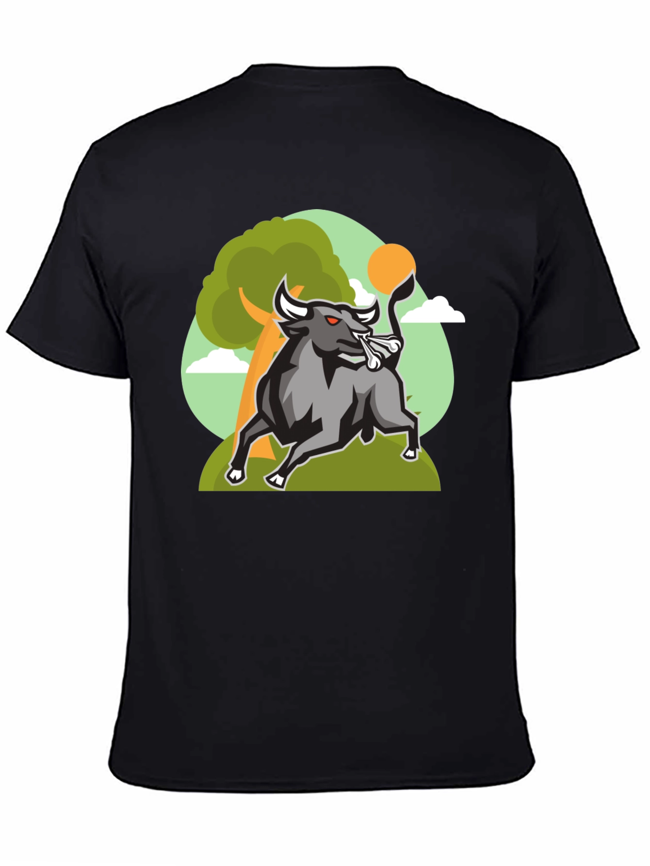 Raging Bull Graphic Tee - Cool Cartoon Design