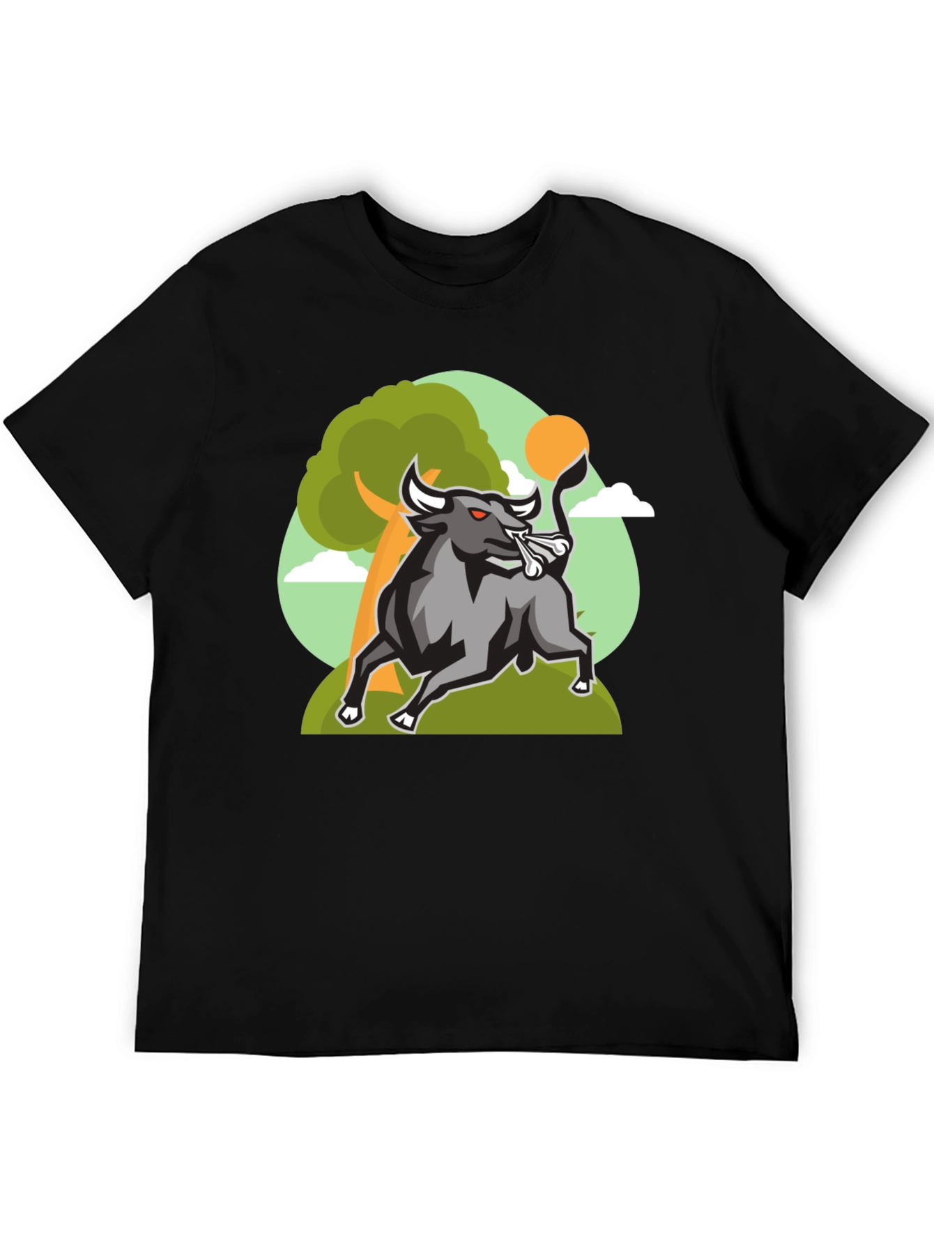 Raging Bull Graphic Tee - Cool Cartoon Design