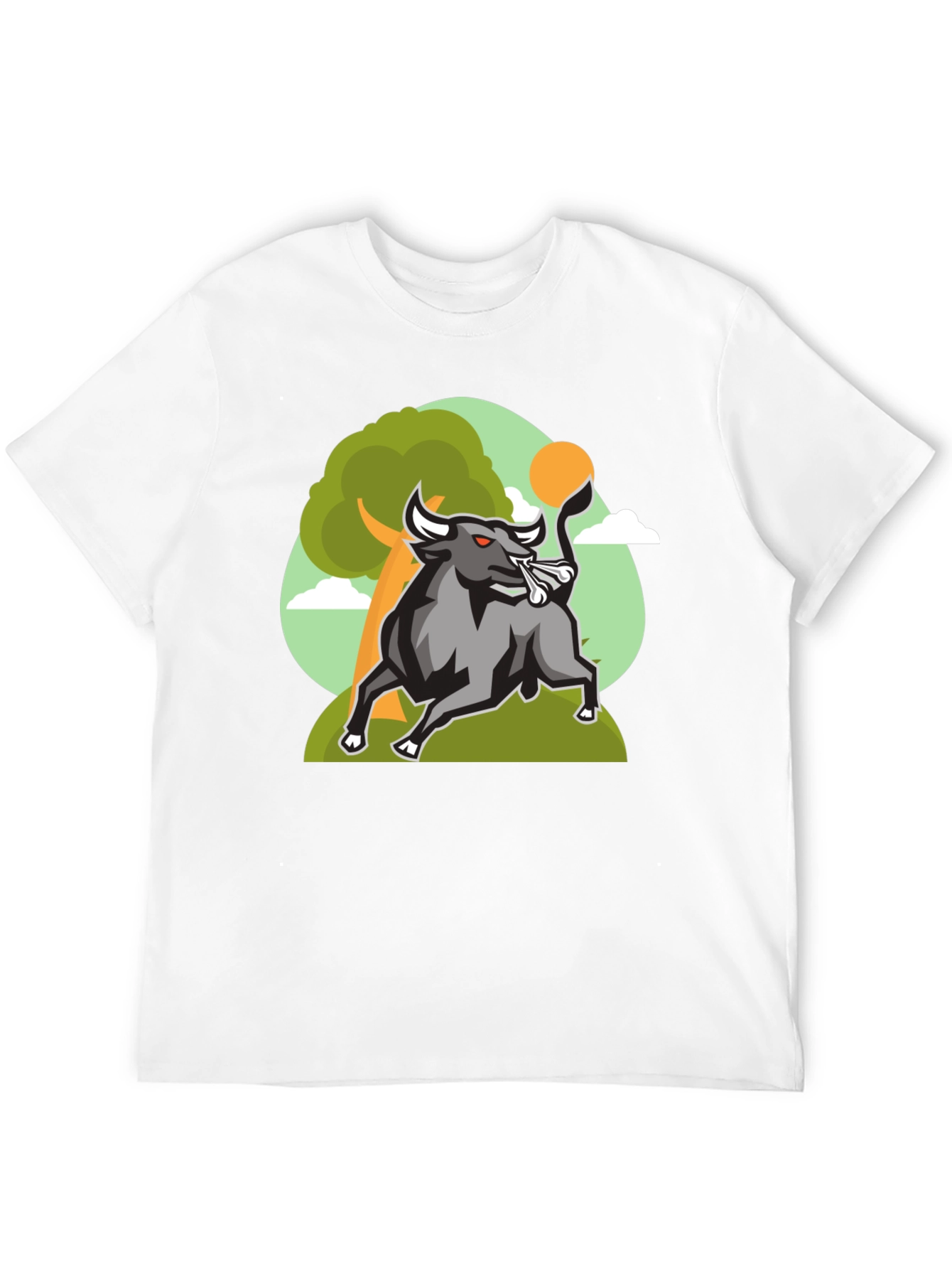 Raging Bull Graphic Tee - Cool Cartoon Design