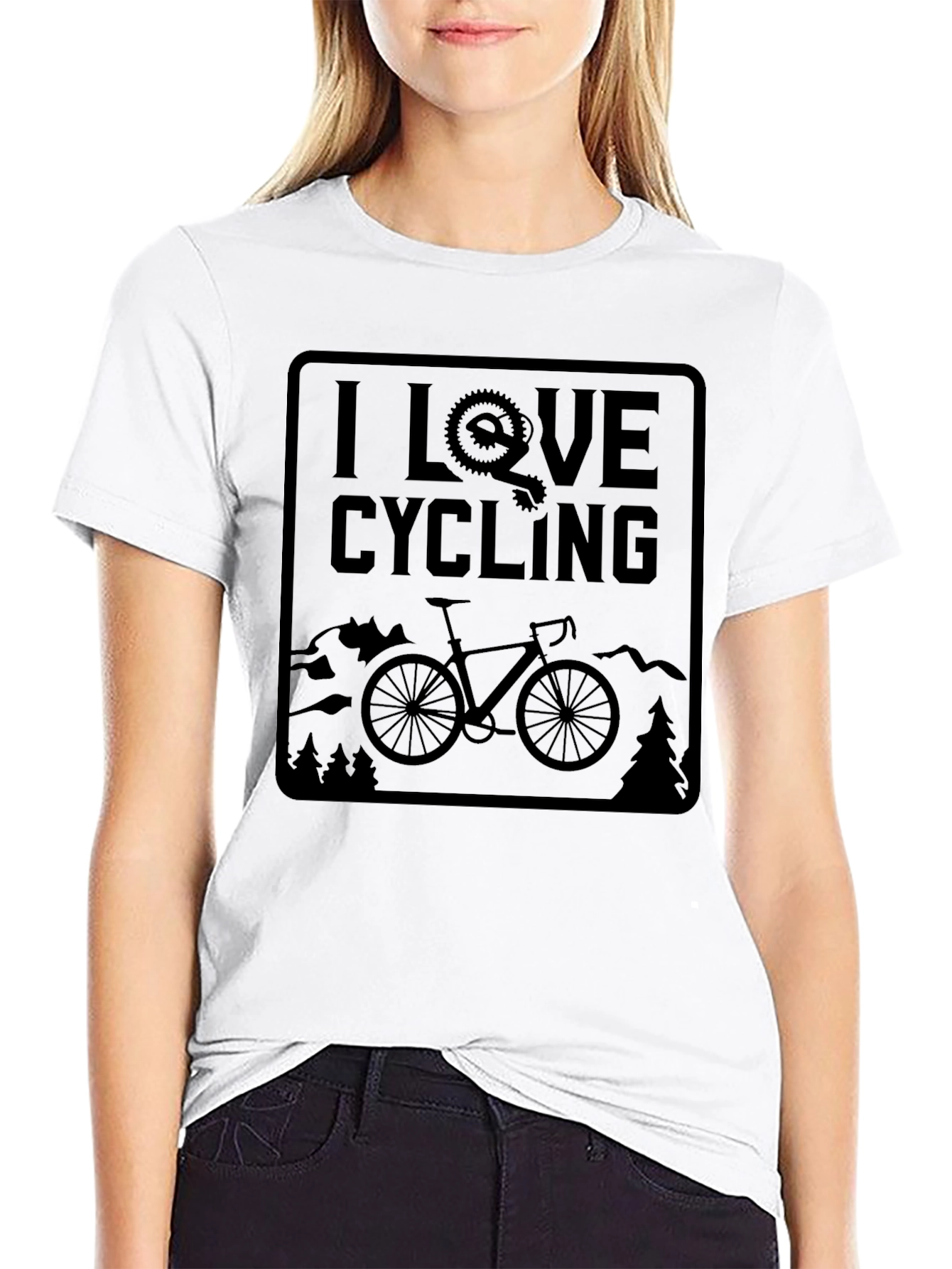 I Love Cycling T-Shirt Mountain Bike Shirt