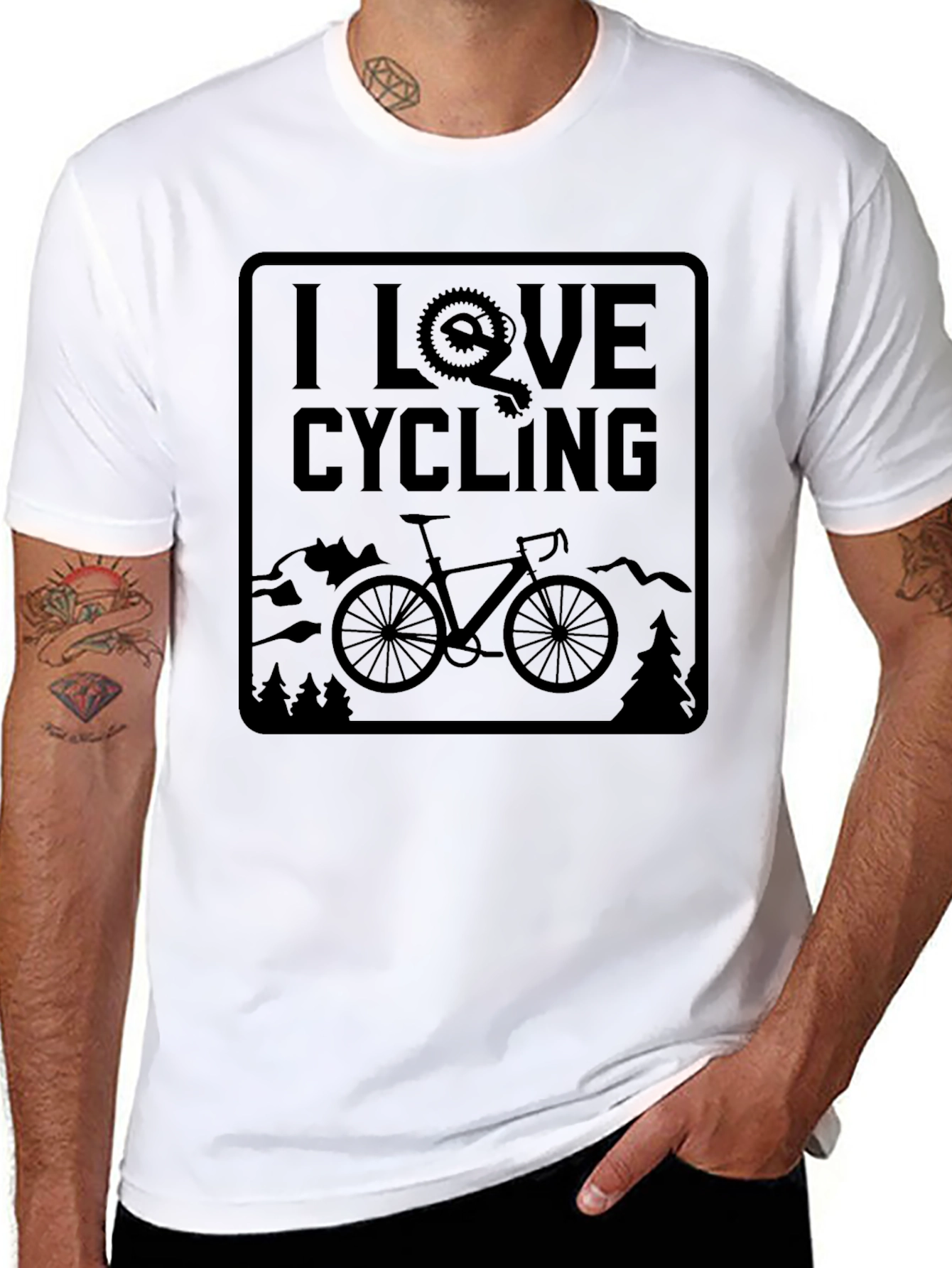 I Love Cycling T-Shirt Mountain Bike Shirt