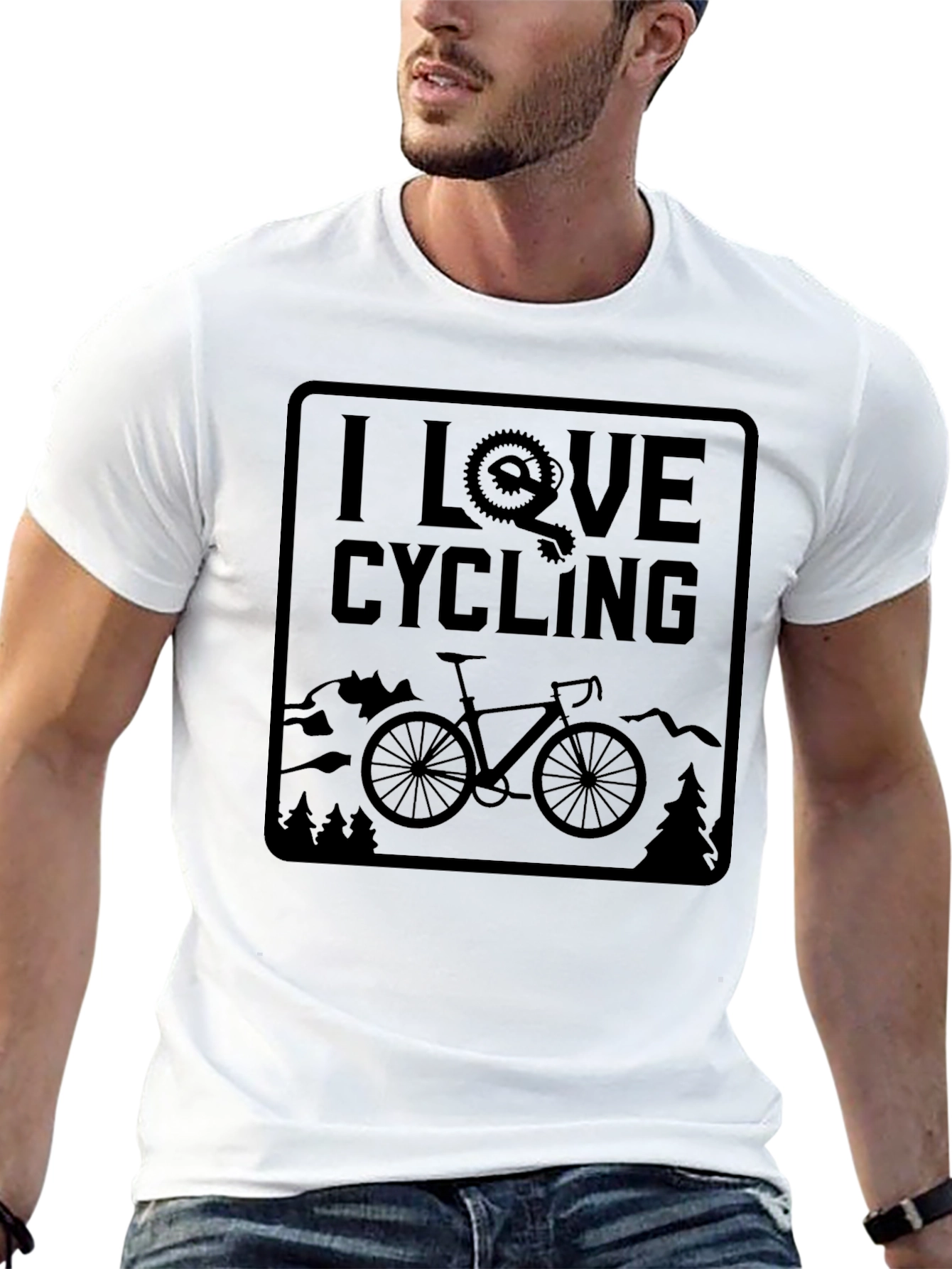 I Love Cycling T-Shirt Mountain Bike Shirt