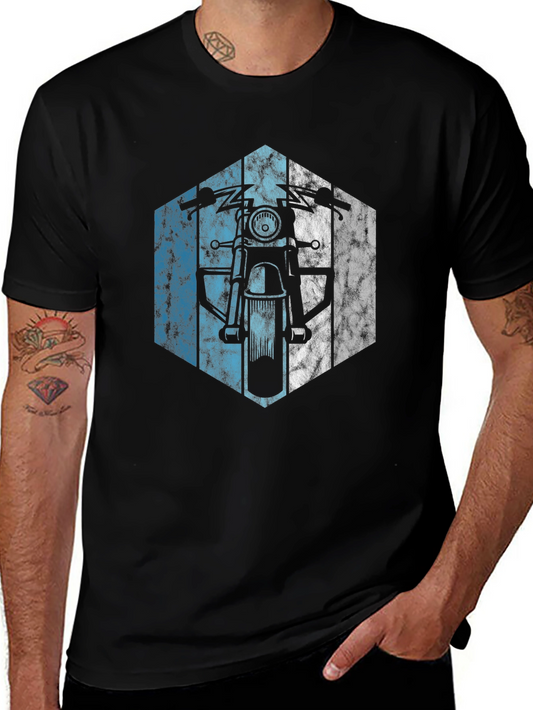 Vintage Motorcycle T-Shirt - Black Retro Style