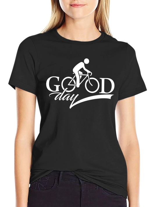 Good Day Biker T-Shirt - Black Cotton Graphic Tee