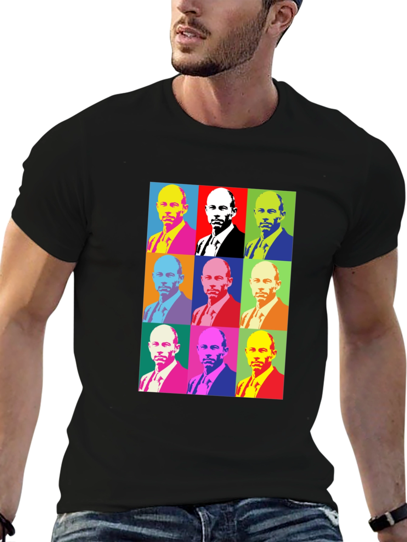 Pop Art Style Graphic Tee - Black