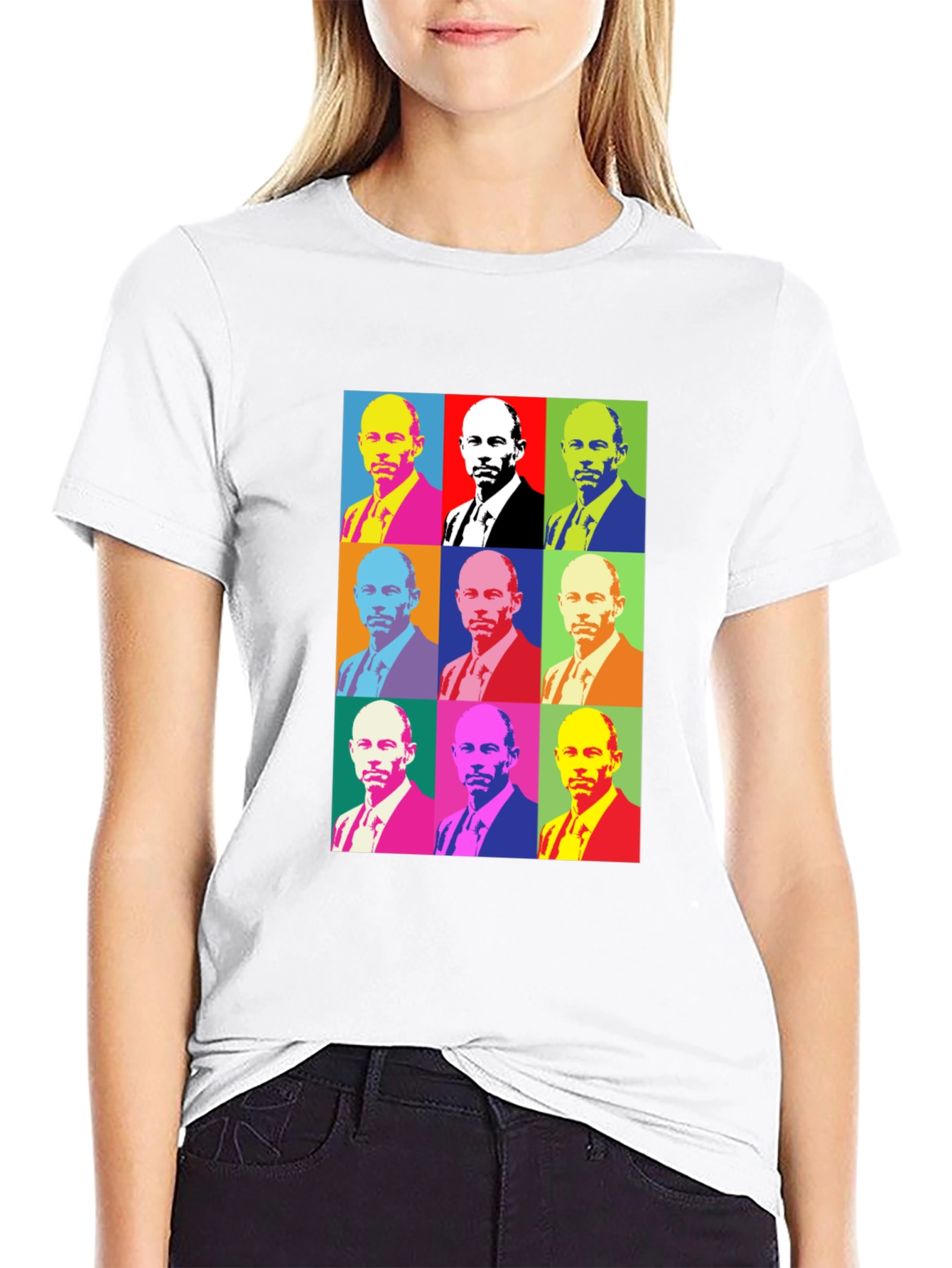 Pop Art Style Graphic Tee - Black