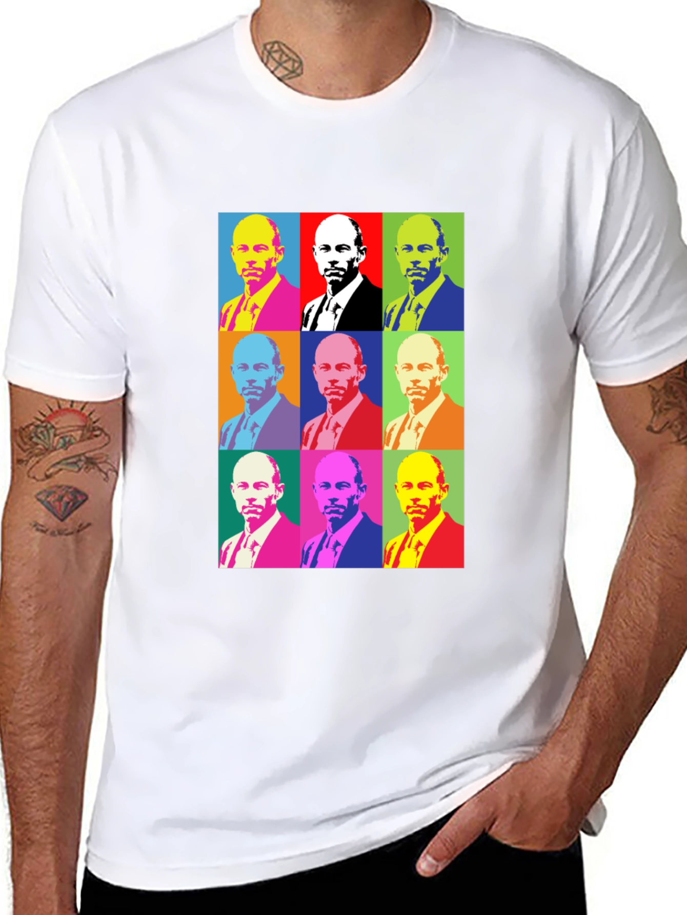Pop Art Style Graphic Tee - Black