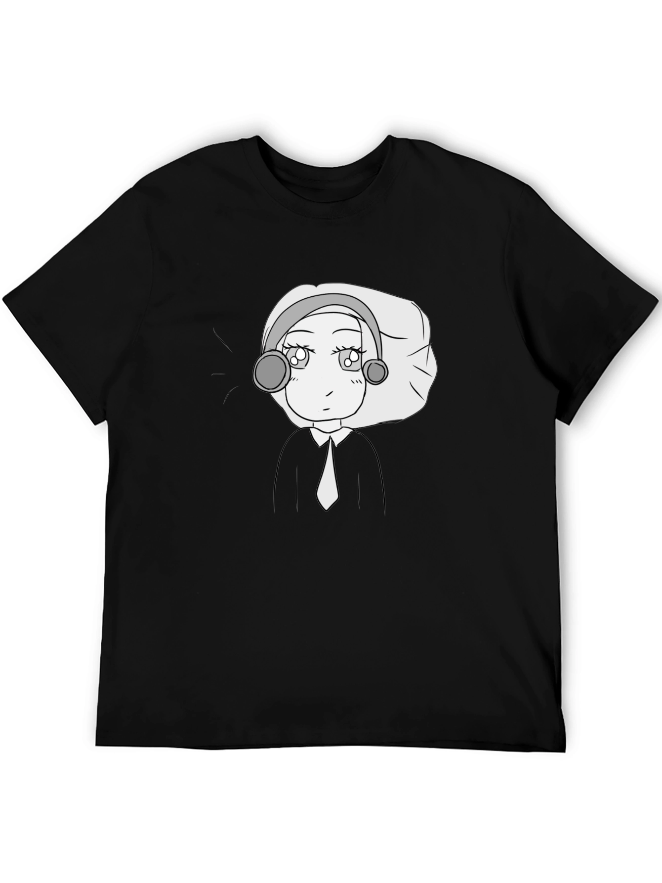 Anime Girl Black T-Shirt