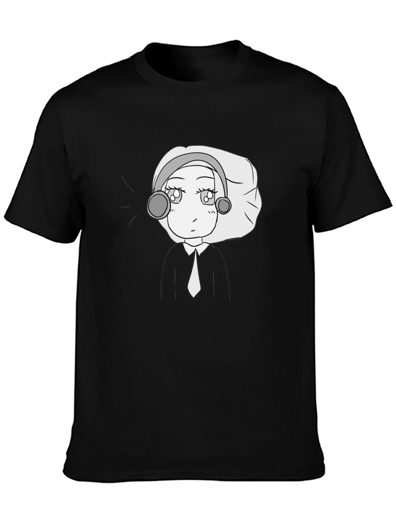 Anime Girl Black T-Shirt