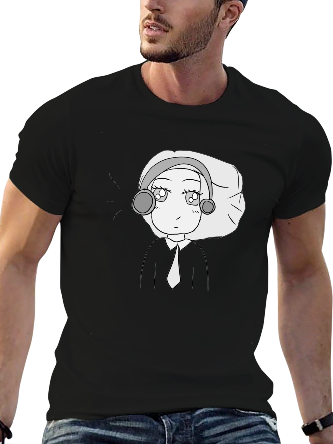 Anime Girl Black T-Shirt