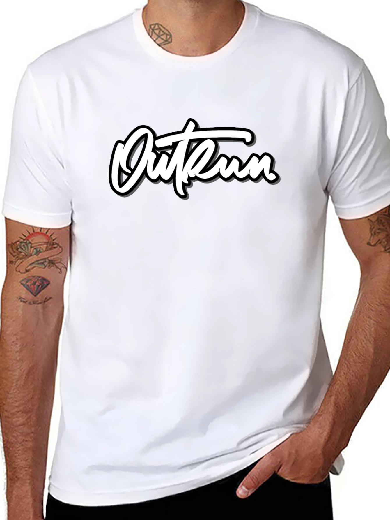 Outrun Graphic Tee - Black Short Sleeve Shirt